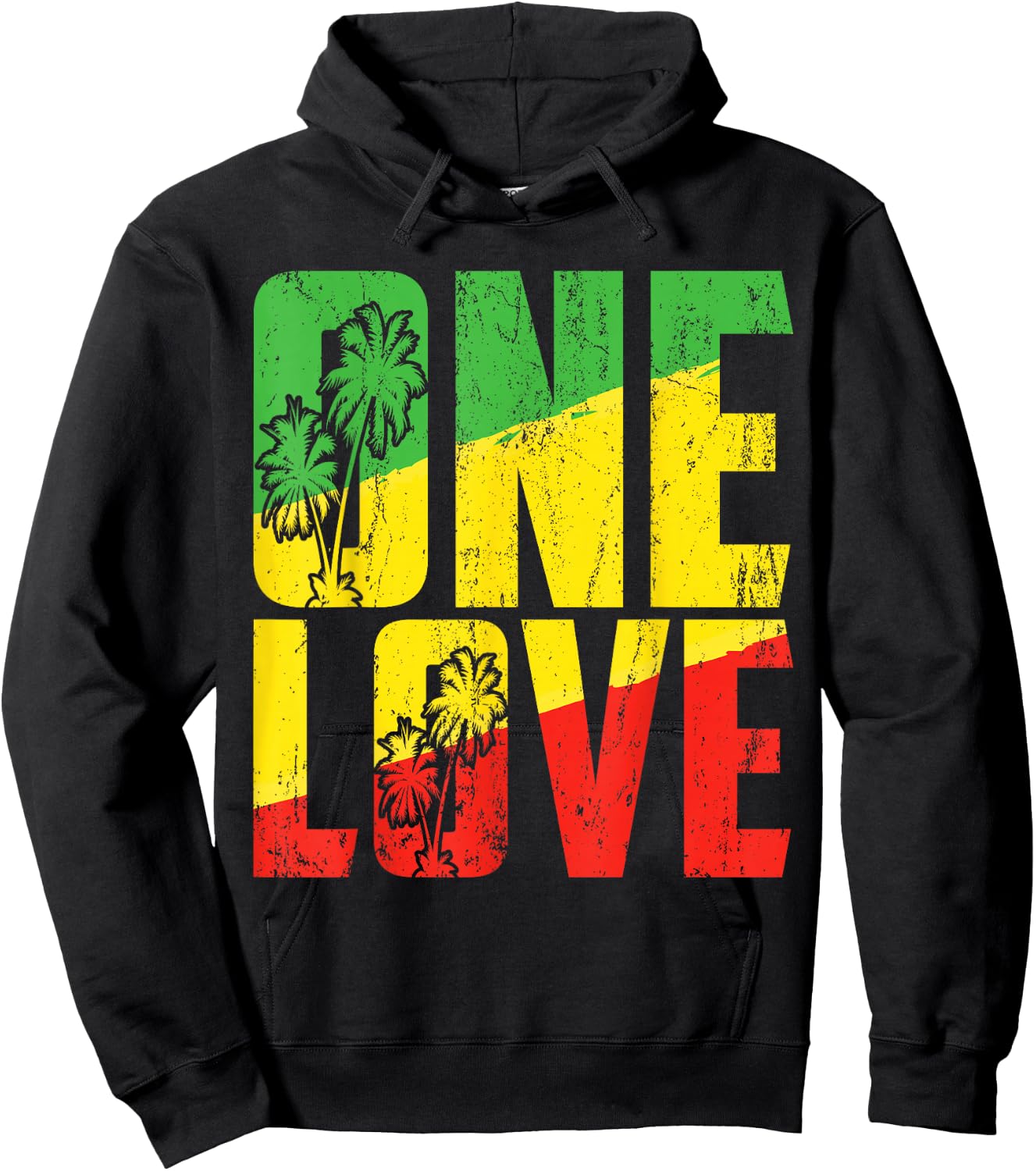 One Love Jamaica Clothing Rasta Reggae Music Caribbean Pride , black Hoodie - Hoodie | Black