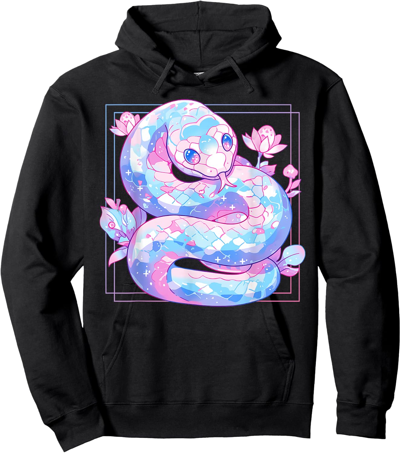 Kawaii Pastel Goth Snake Cute Scary Aesthetic Harajuku Hoodie - Hoodie | Black