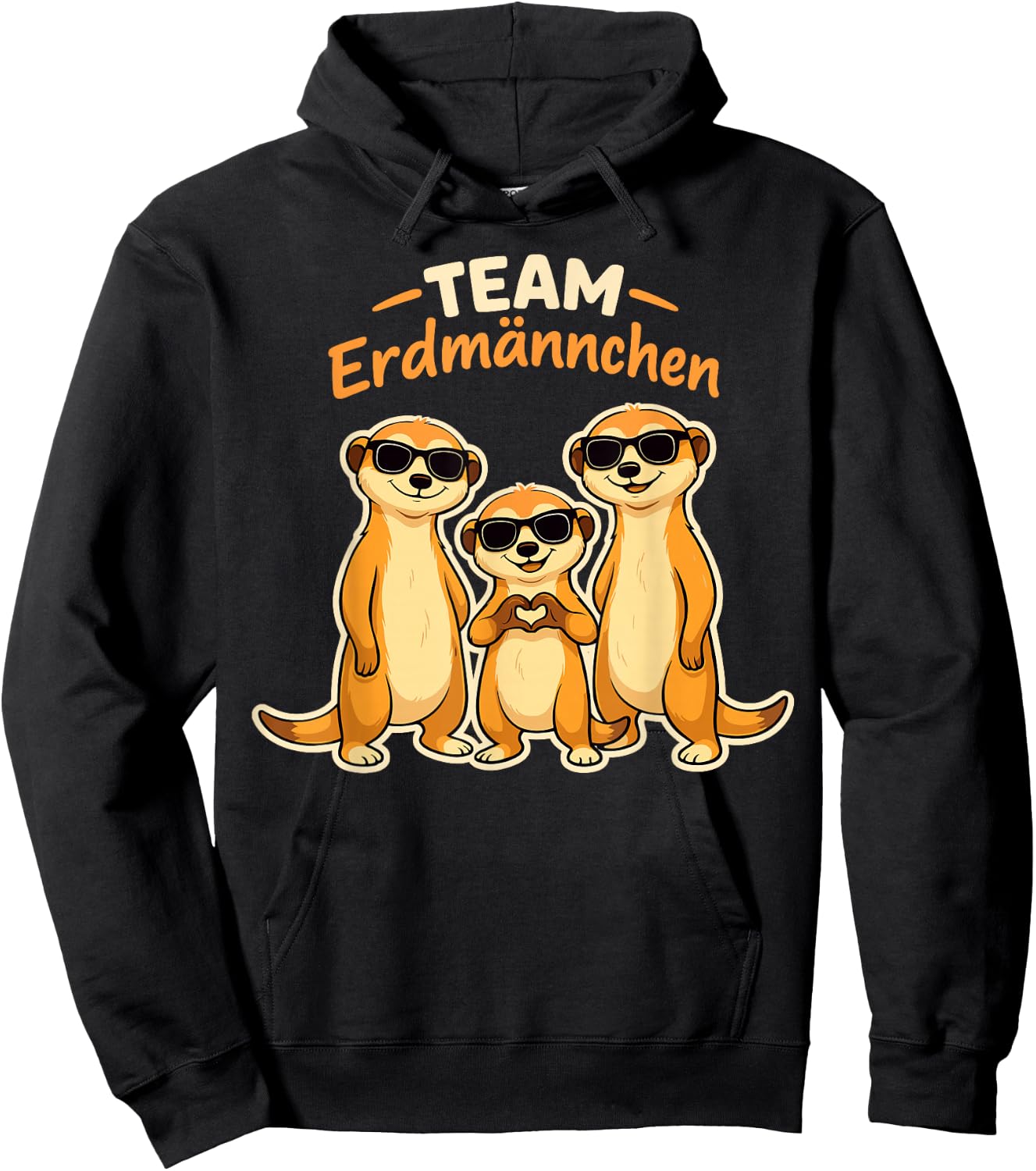 Team Erdmännchen Familie Meerkat Kinder Mädchen Damen Herren Hoodie - Hoodie | Black