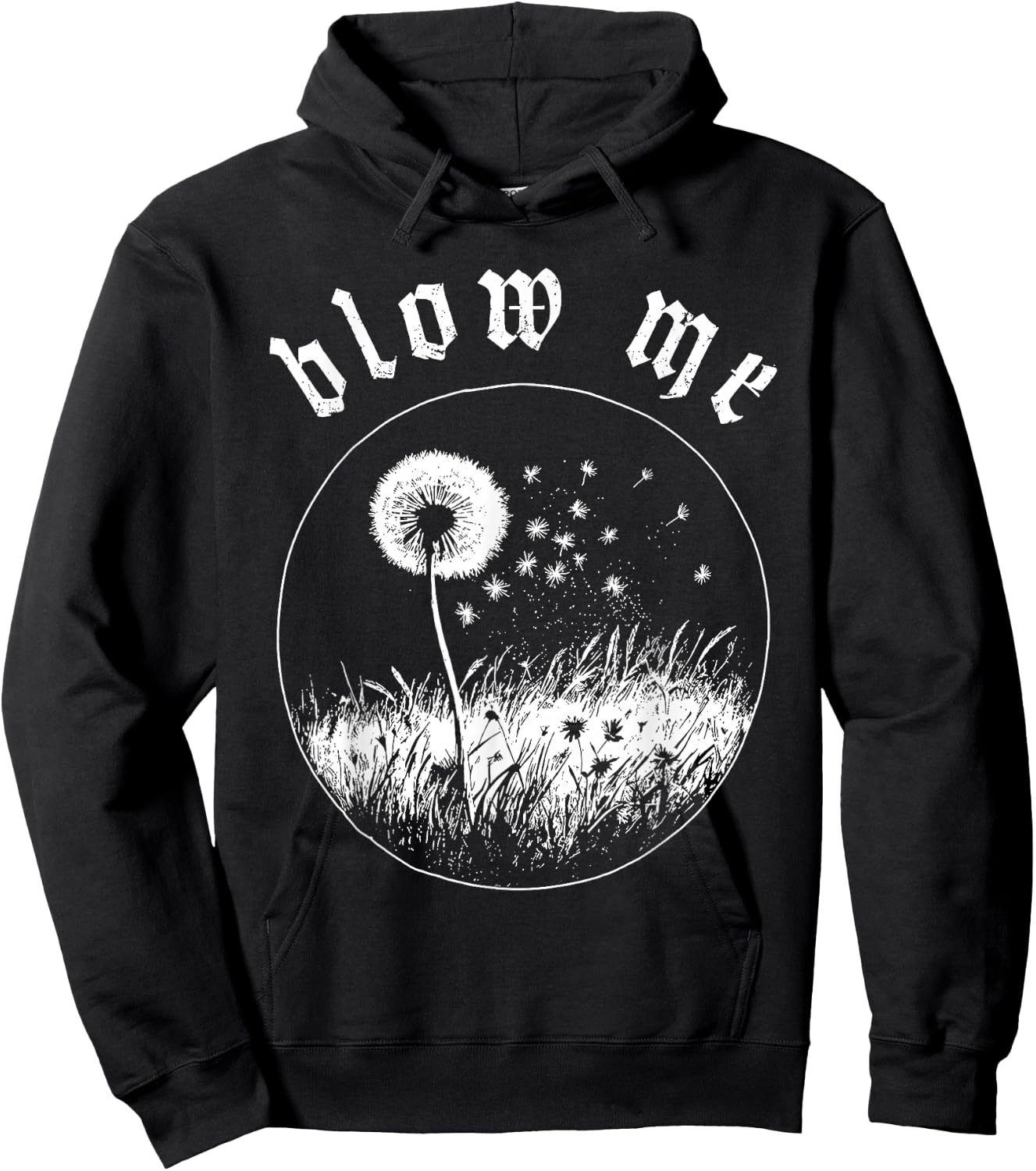 Blow Me Dandelion Wish Sarcastic Humor Graphic Hoodie - Hoodie | Black