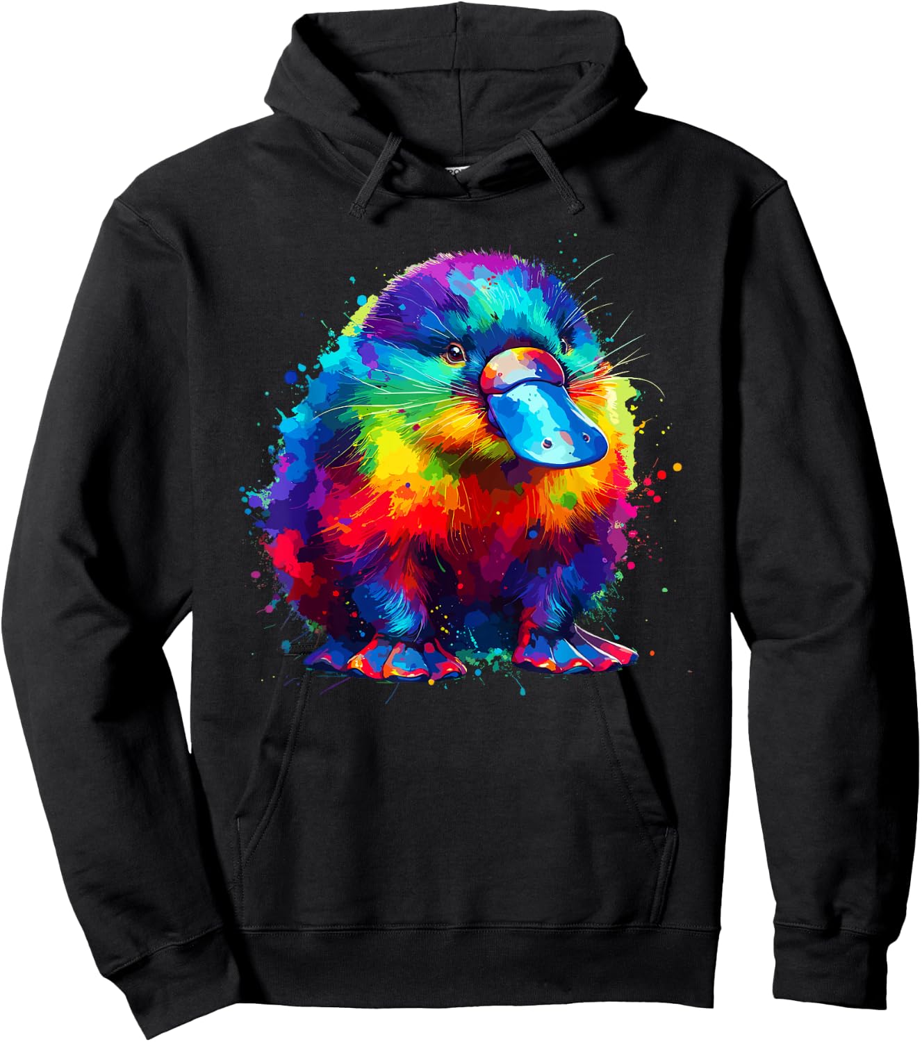 Colorful Splash Art Platypus Platypuses Duckbill Hoodie - Hoodie | Black