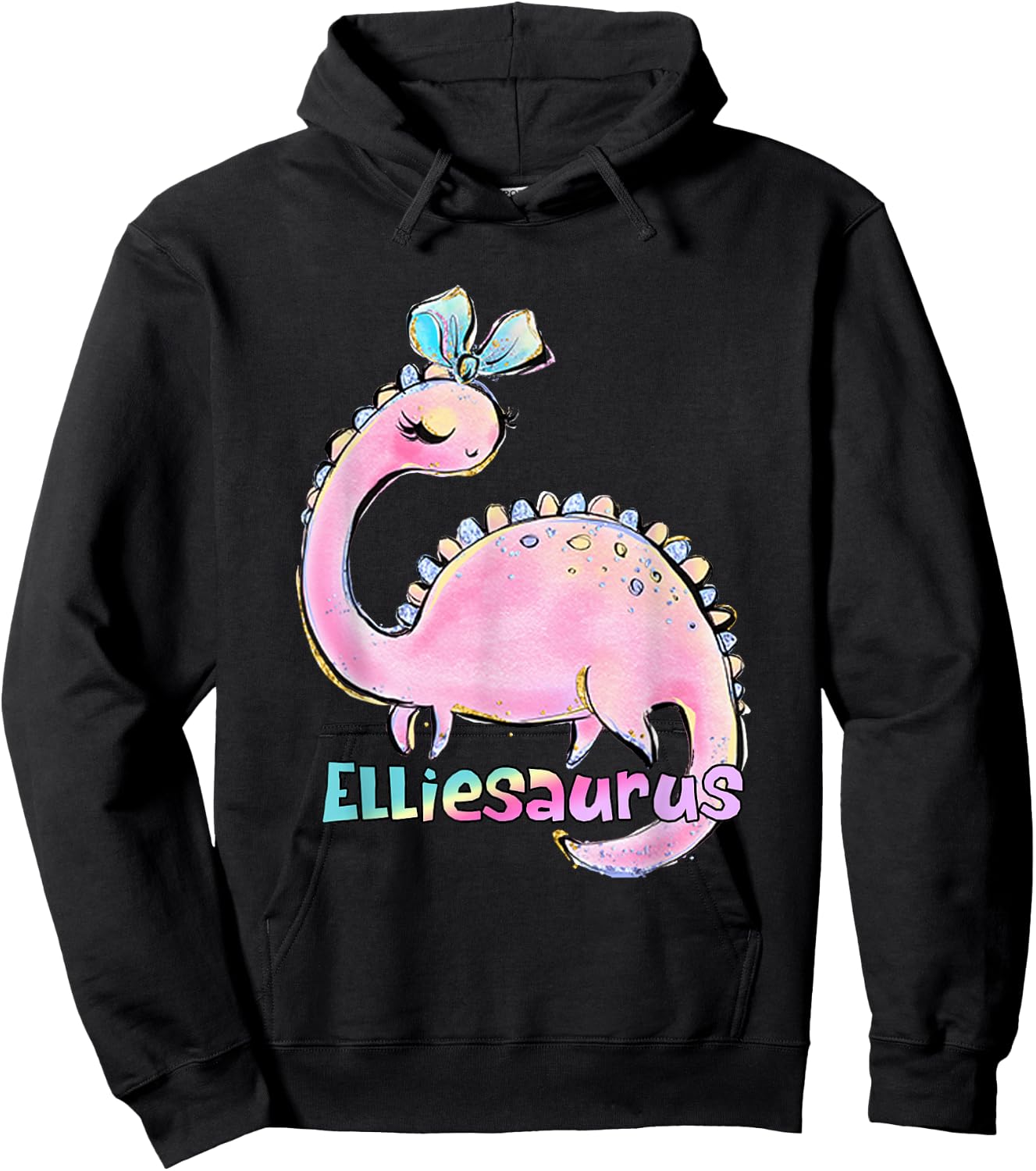 Ellie Name Shirt Girl Dinosaur Birthday Eleanor Elliesaurus Hoodie - Hoodie | Black