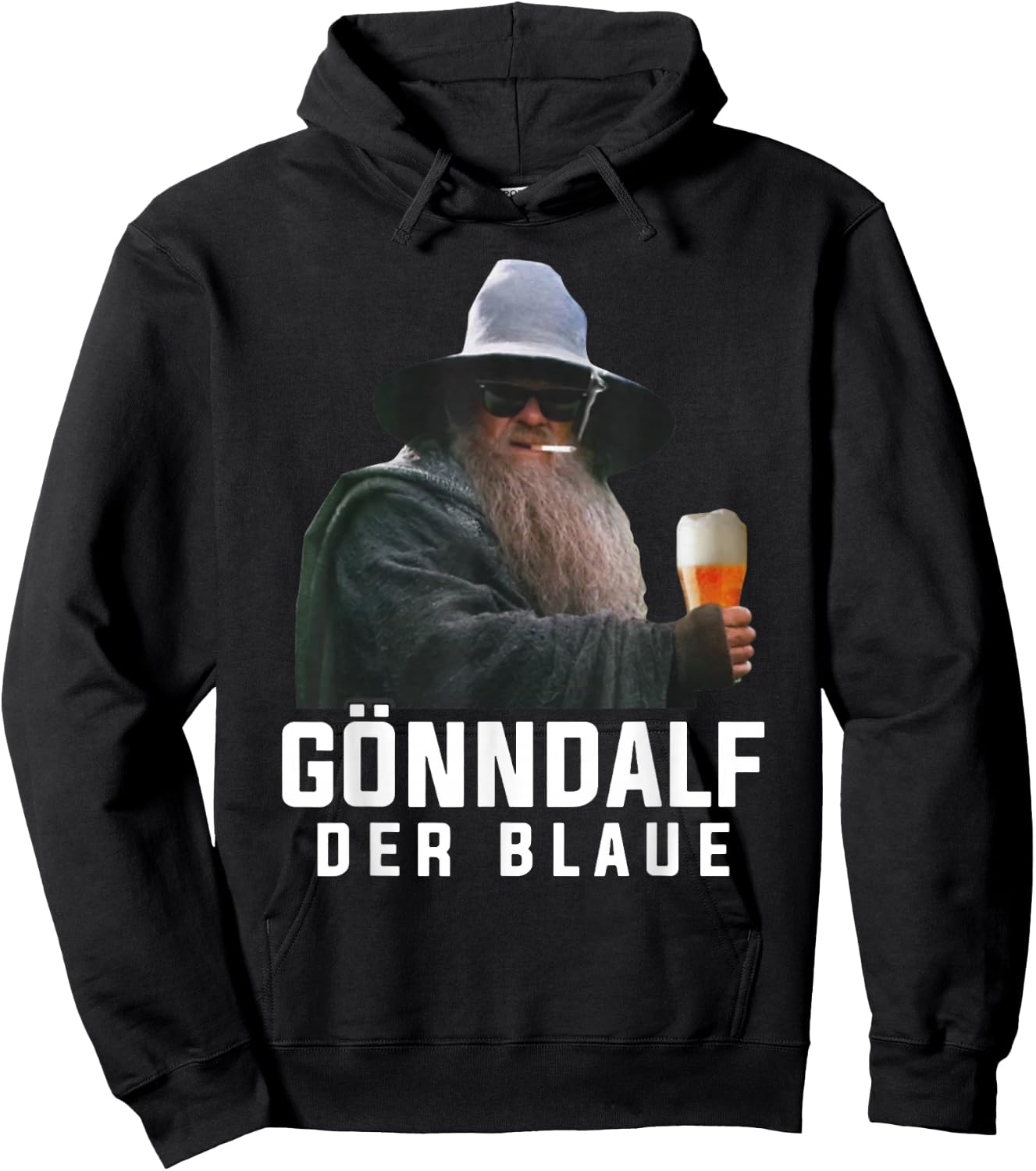 Gönndalf der Blaue Biertrinker Saufen Bier Hoodie - Hoodie | Black