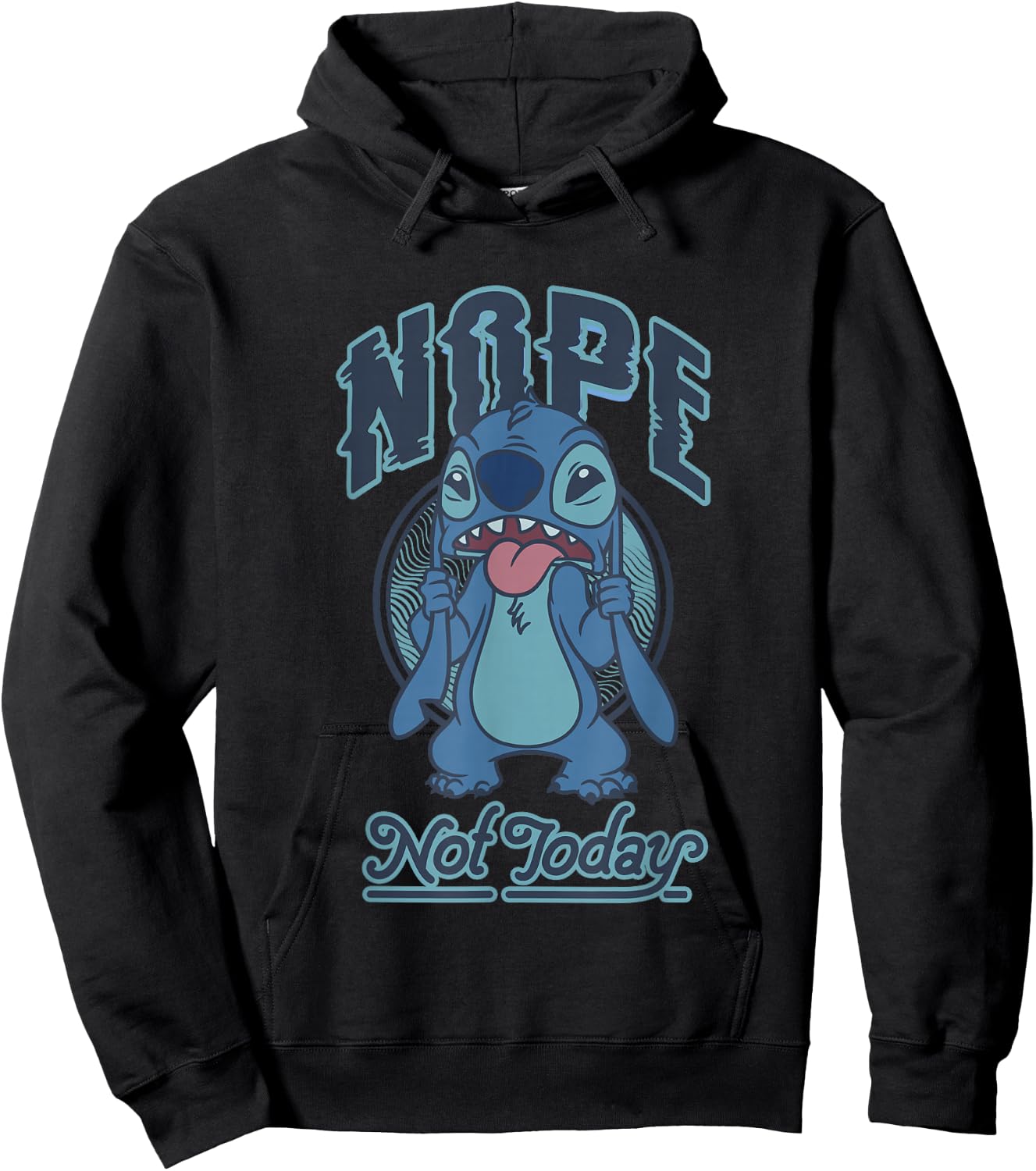Disney Lilo & Stitch Nope Not Today Grumpy Stitch Hoodie - Hoodie | Black