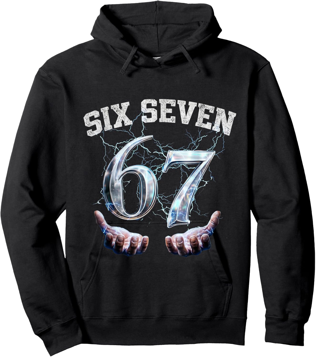 Six Seven 67 Meme Lustiges Zahlen Design Hoodie - Hoodie | Black