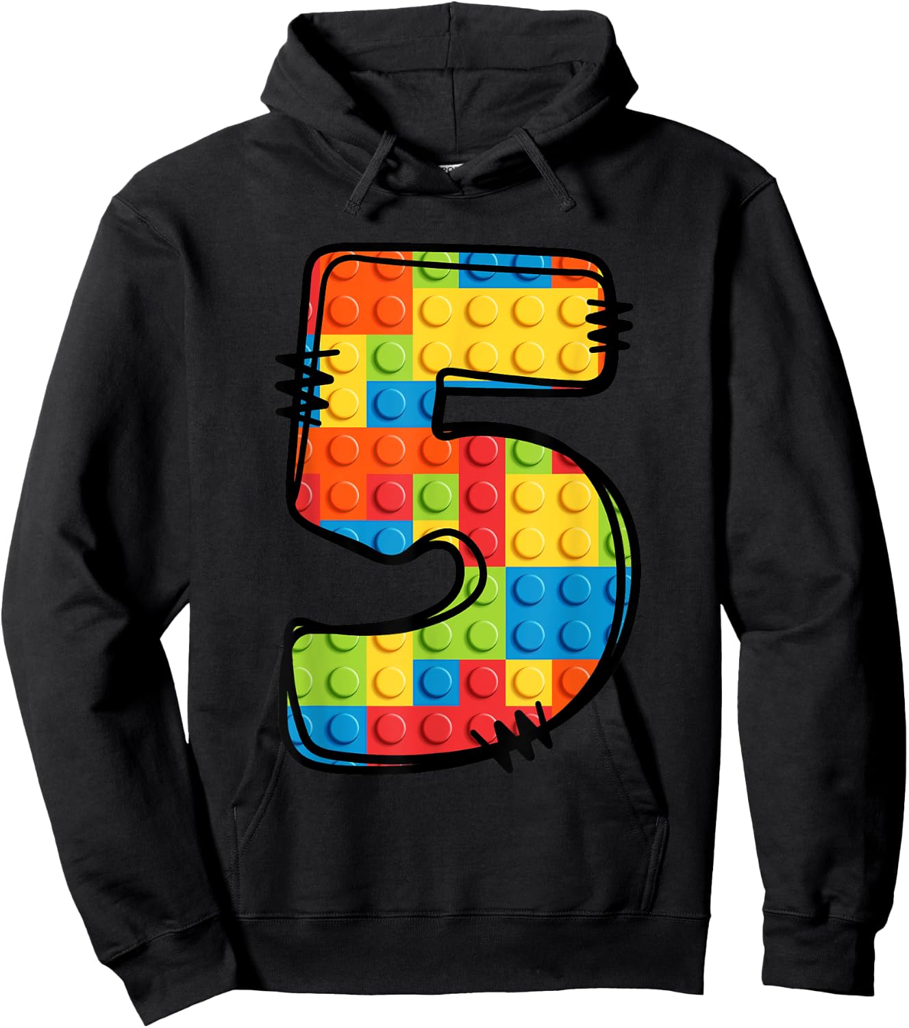 5 Year Old Blocks Building Master Builder 5th Birthday Hoodie - Hoodie | Black