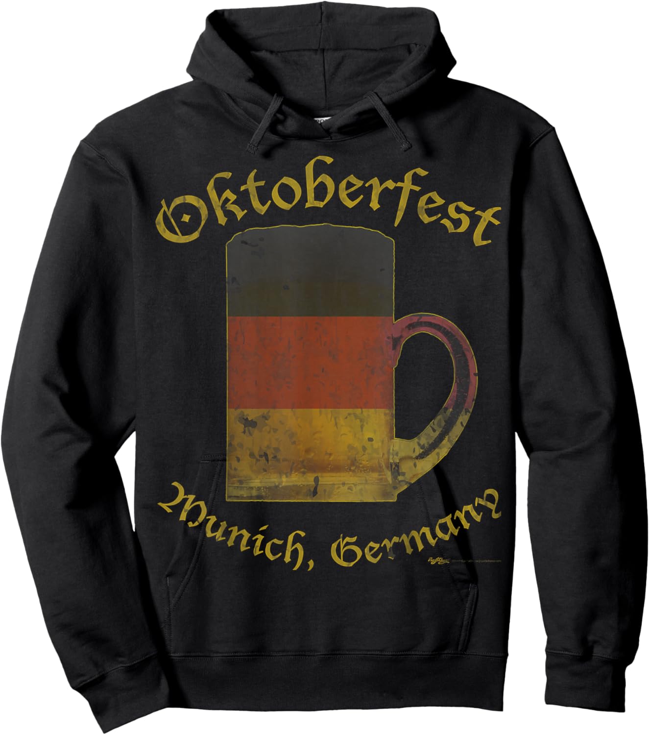 Vintage Oktoberfest Munich, Germany Flag Drinking Hoodie - Hoodie | Black