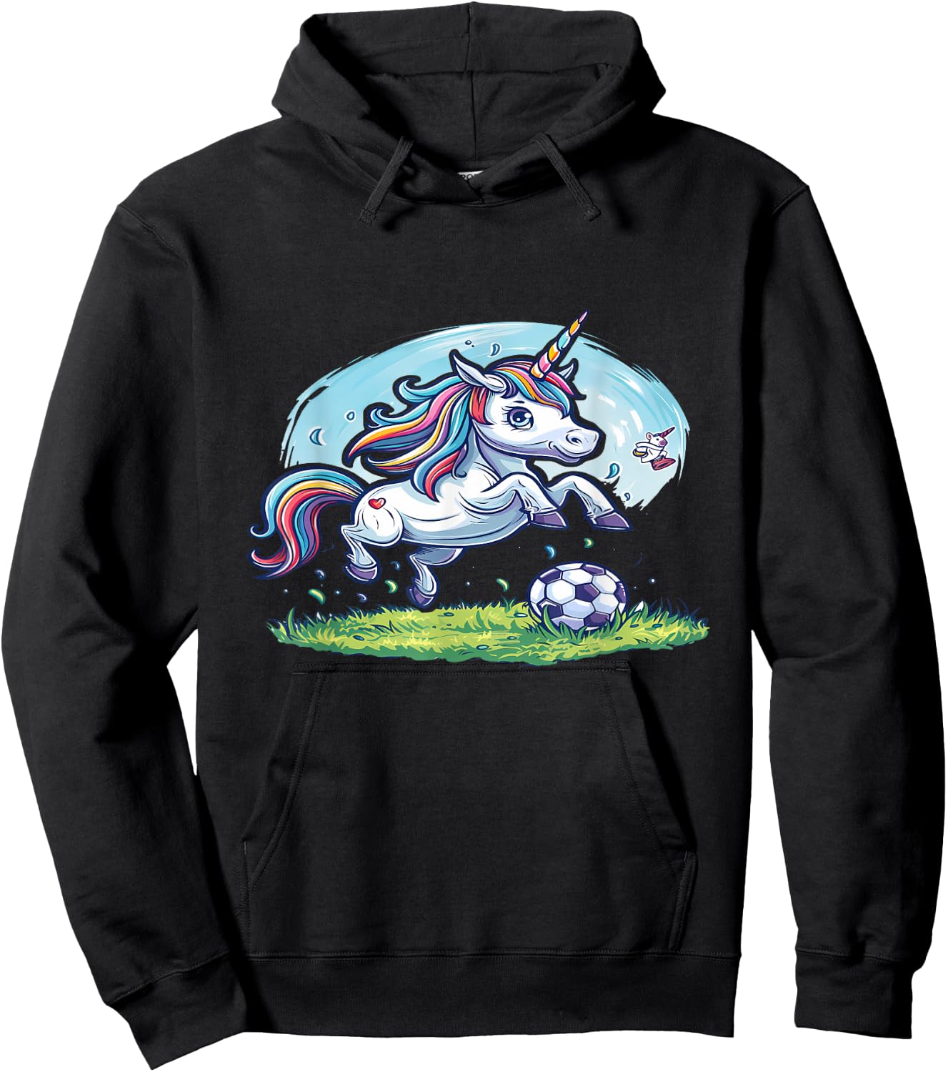 Les animaux jouent au foot- La licorne joue au football Hoodie - Hoodie | Black
