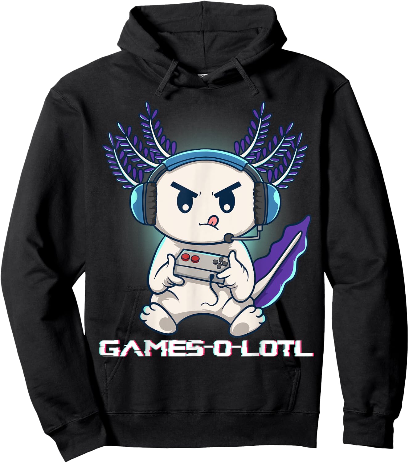 Axolotl Playing Console Video Games Gamesolotl Gaming Hoodie - Hoodie | Black