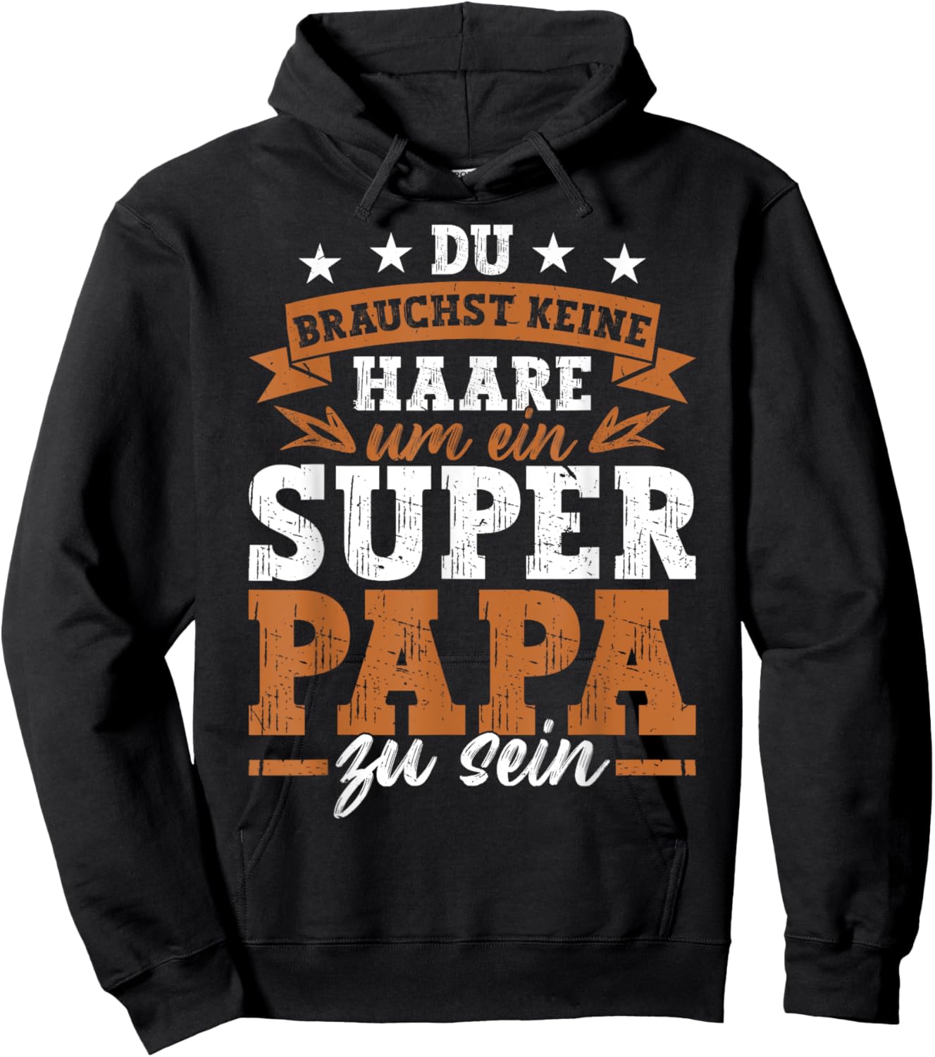 Dad Vatertag Keine Haare Um Ein Super Papa Zu Sein Hoodie - Hoodie | Black