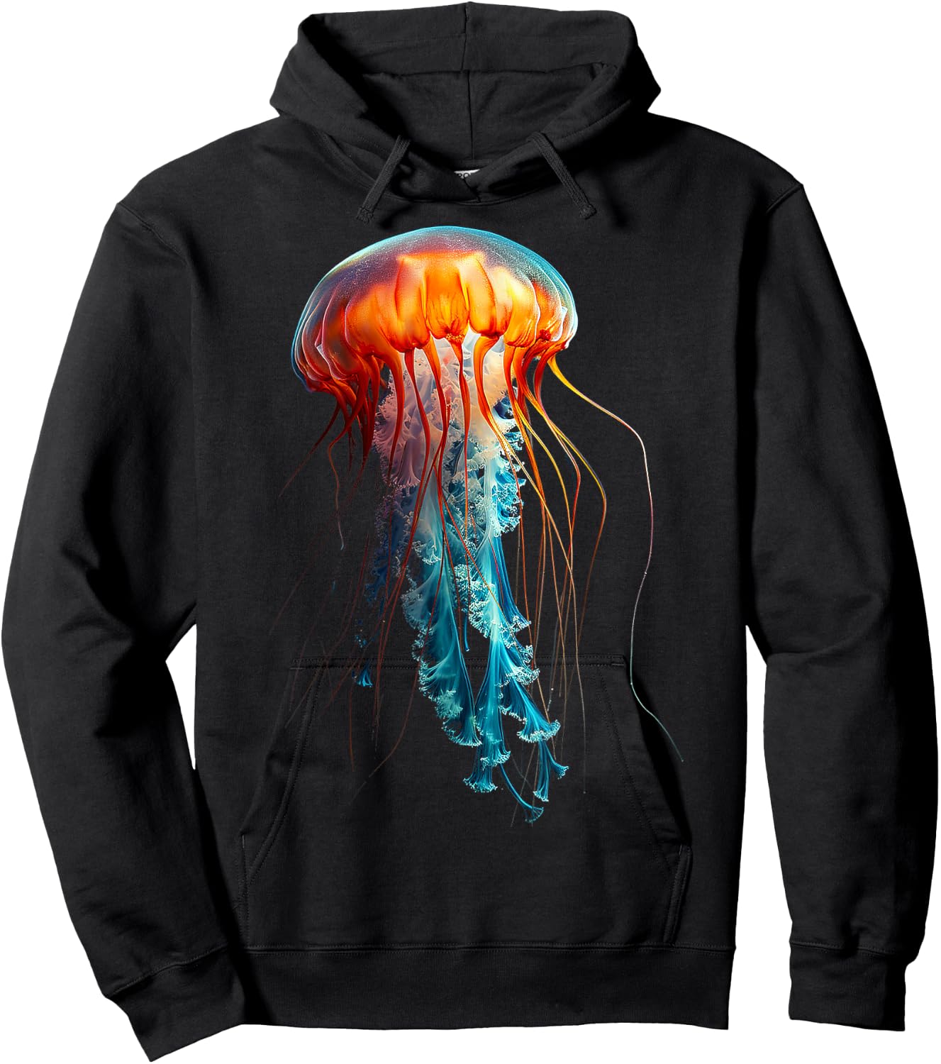 Jellyfish Colorful Abstract Animal Art Graphic Jellyfish Hoodie - Hoodie | Black