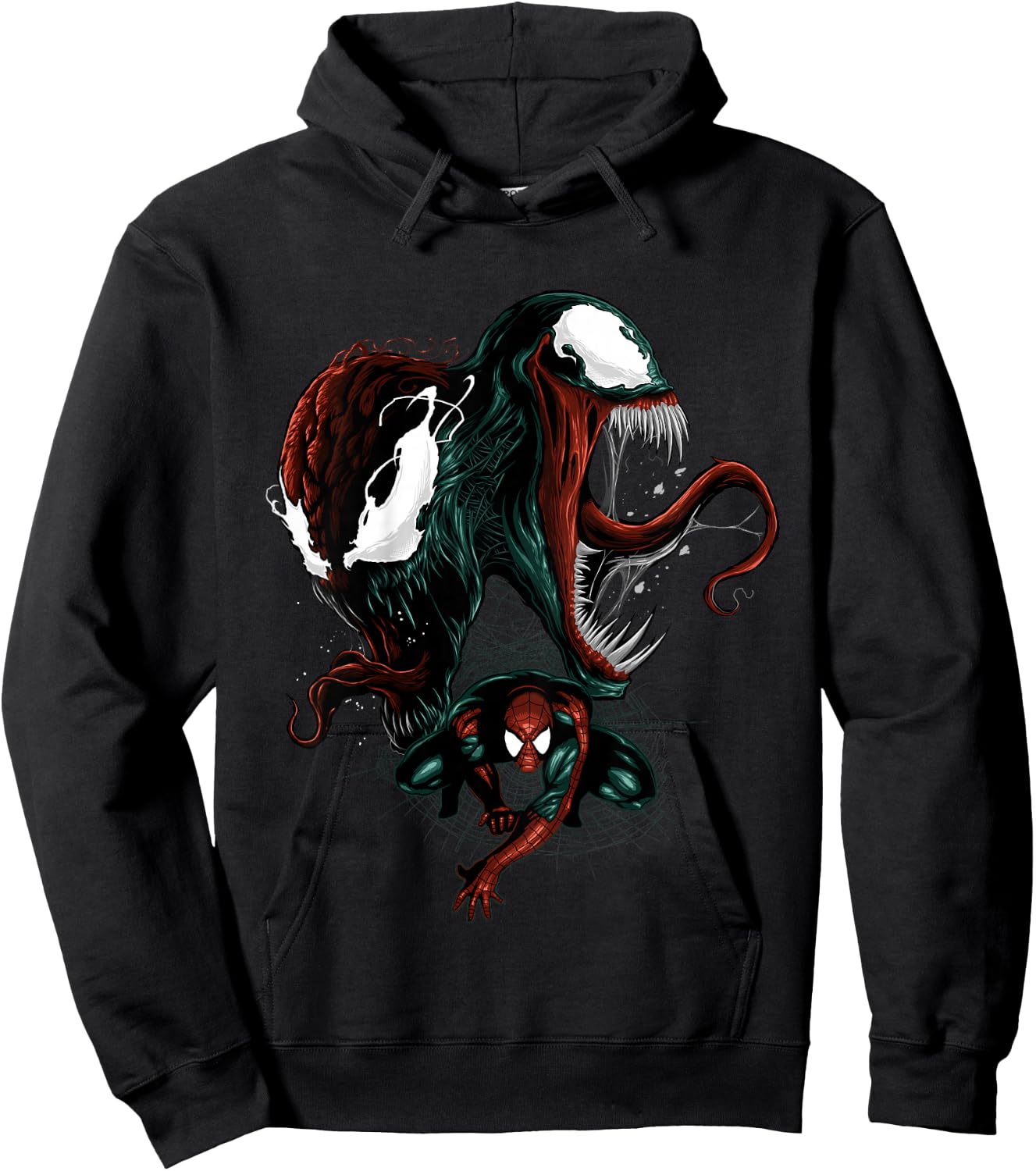 Marvel Spider-Man Venom and Carnage Split Portrait Hoodie - Hoodie | Black