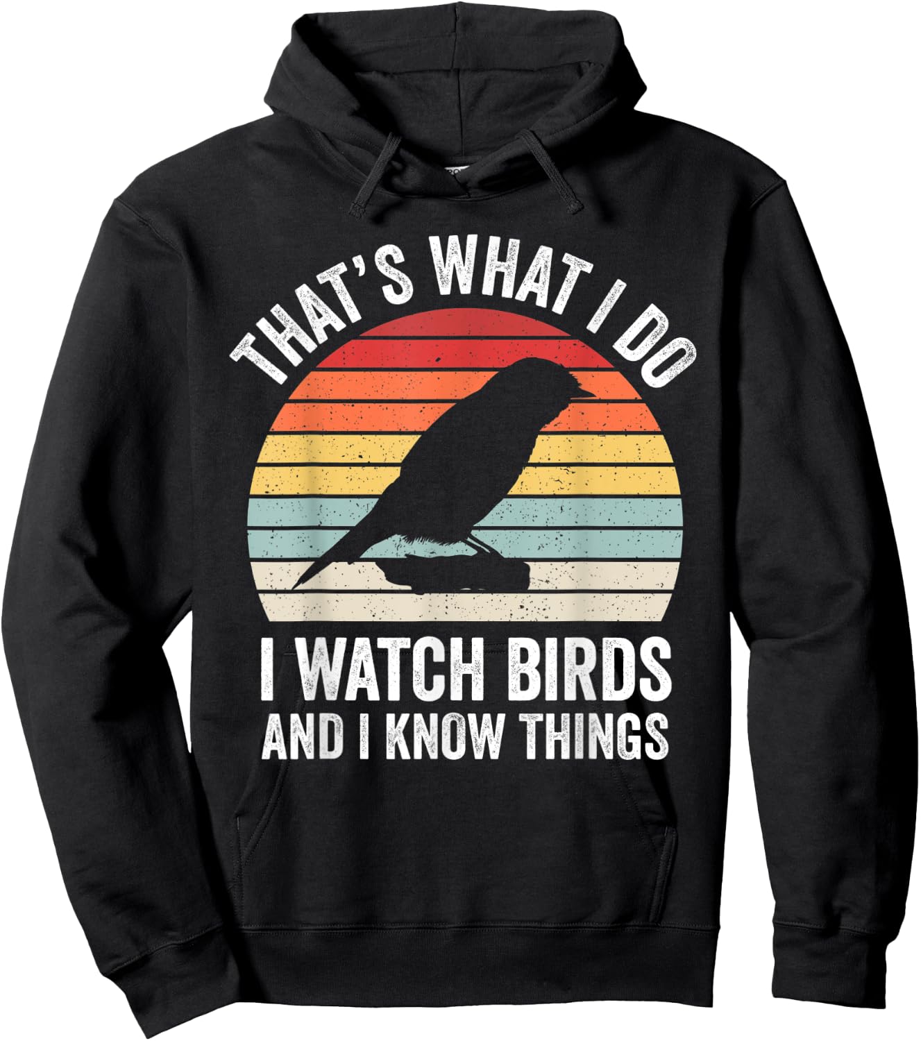 I Watch Birds I Know Things Funny Birdwatcher Birds Watching Hoodie - Hoodie | Black