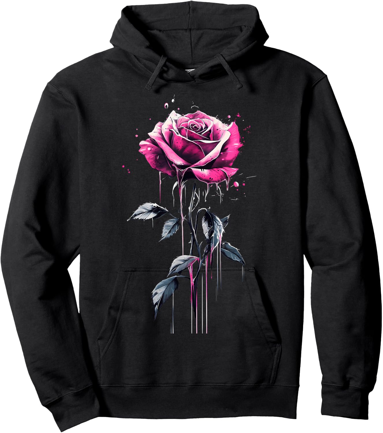 Rose Rose Botaniste Jardin Jardin Jardin Fleur Rose Hoodie - Hoodie | Black