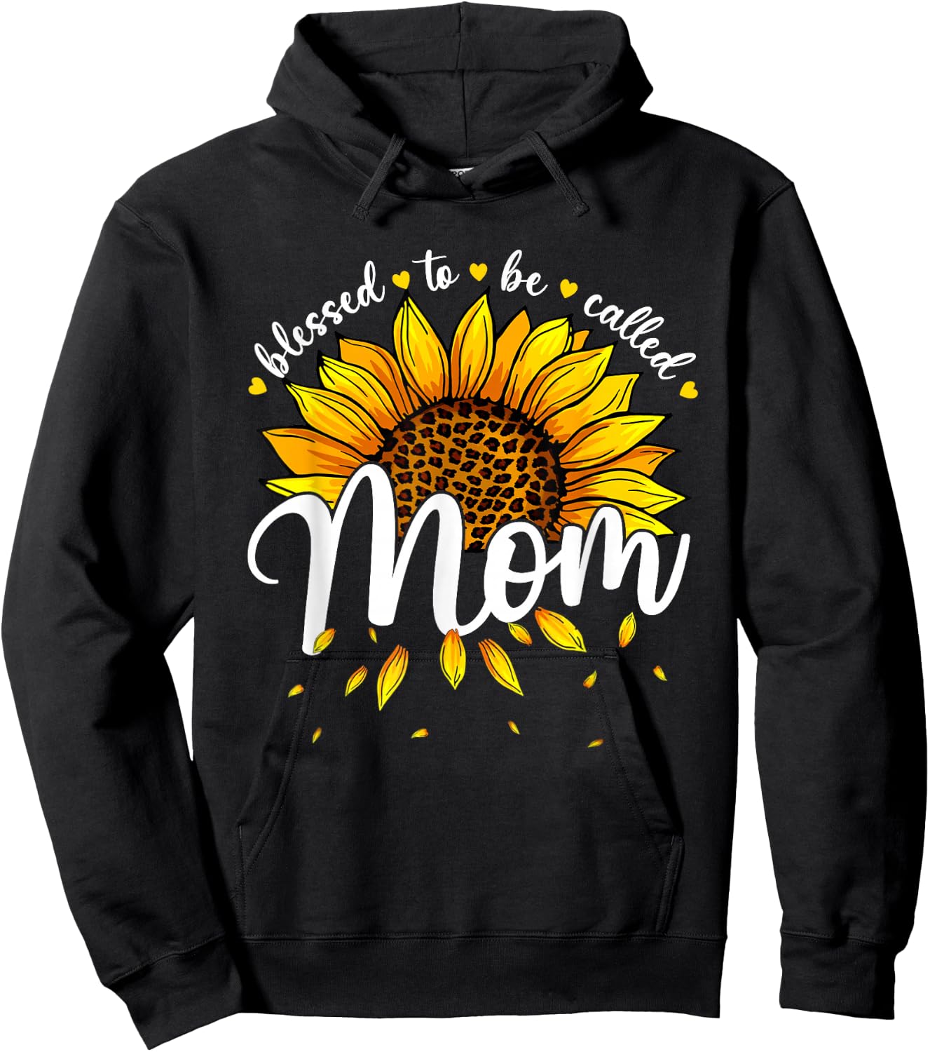 Blessed To Be Called Mom Cute Sunflower Women Mothers Day Hoodie - Hoodie | Black