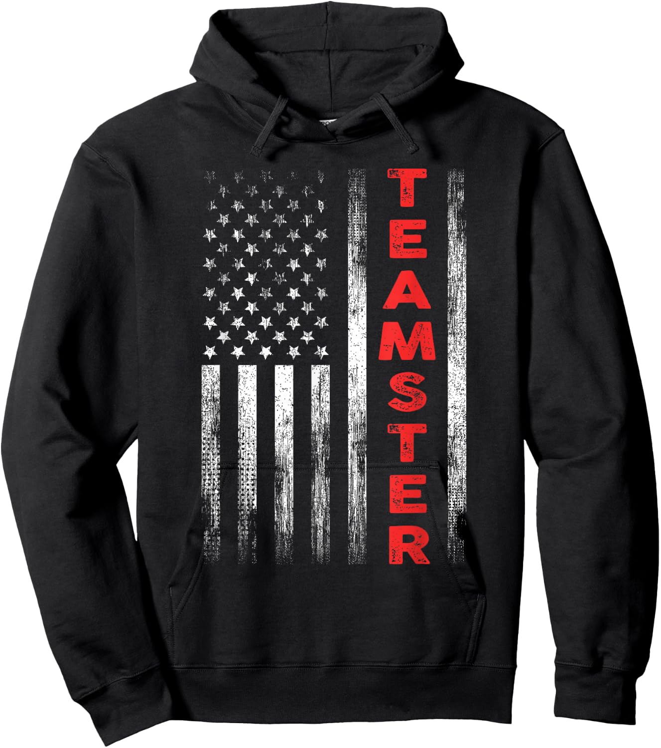 Teamster American Flag Patriotic Truck Driver US Trucking Hoodie - Hoodie | Black