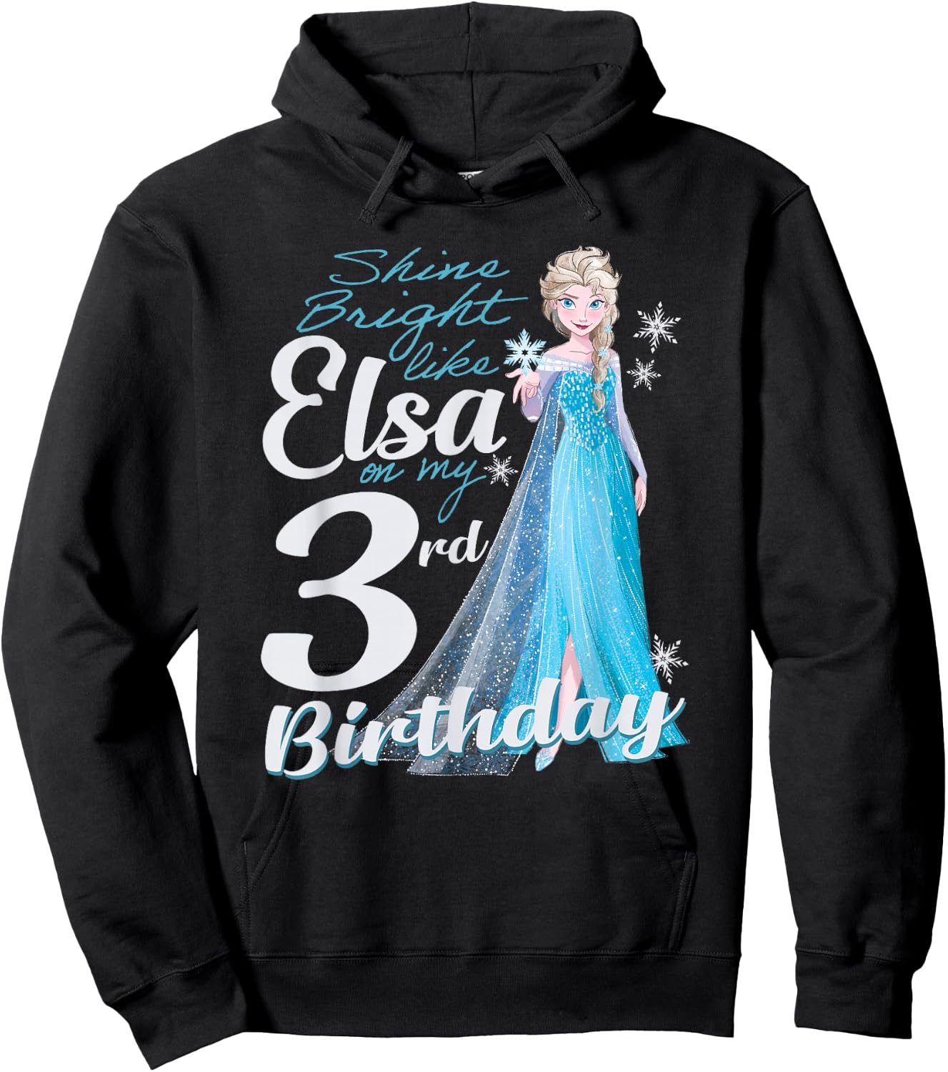 Disney Frozen Bright Like Elsa 3rd Birthday , black Hoodie - Hoodie | Black
