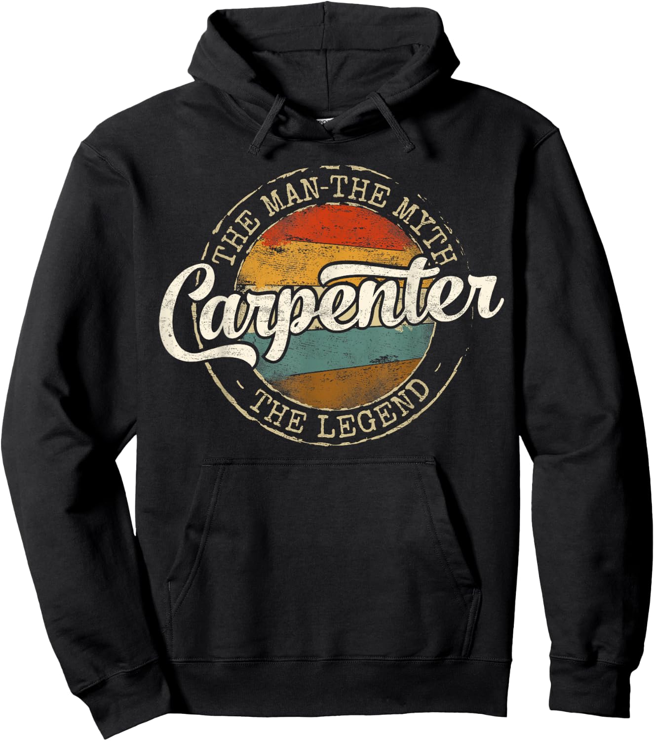 Carpenter The Man The Myth The Legend Vintage Stamp Builder Hoodie - Hoodie | Black