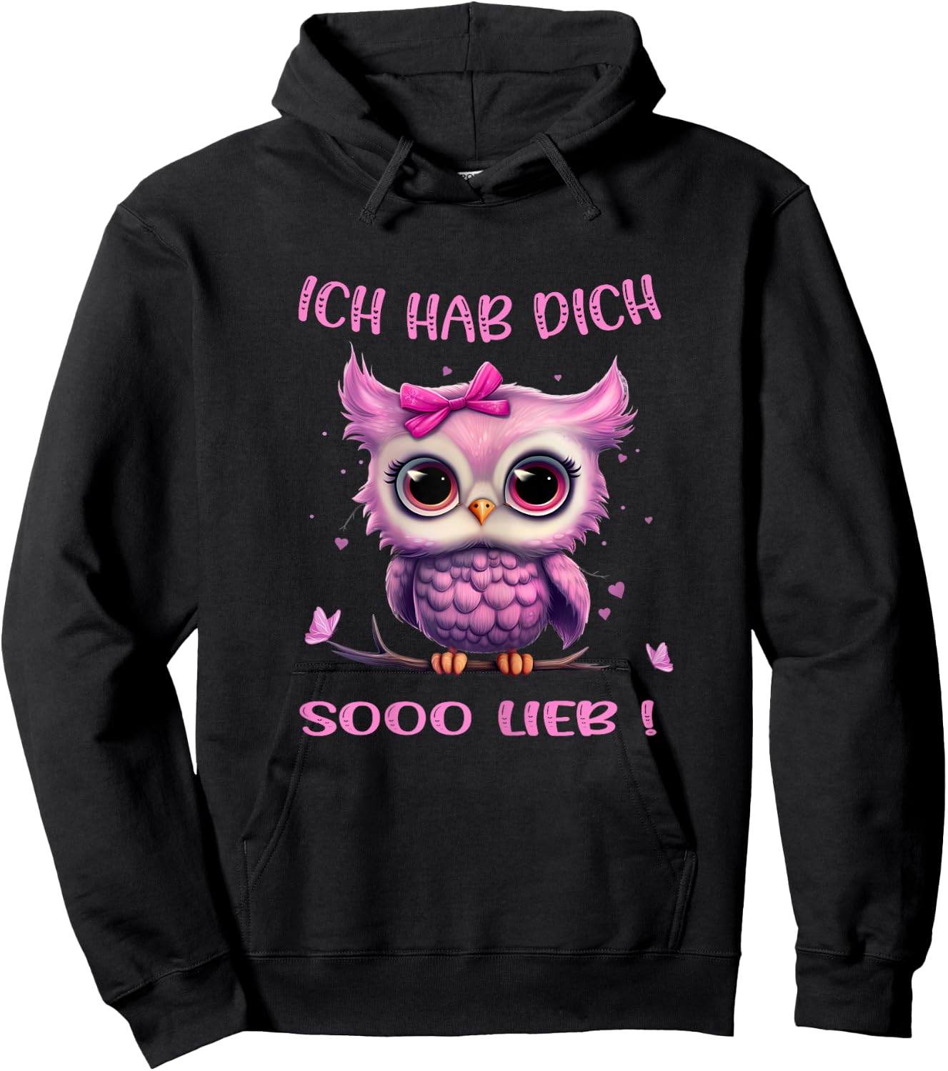Eule - Ich hab dich so lieb - Mädchen Hoodie - Hoodie | Black