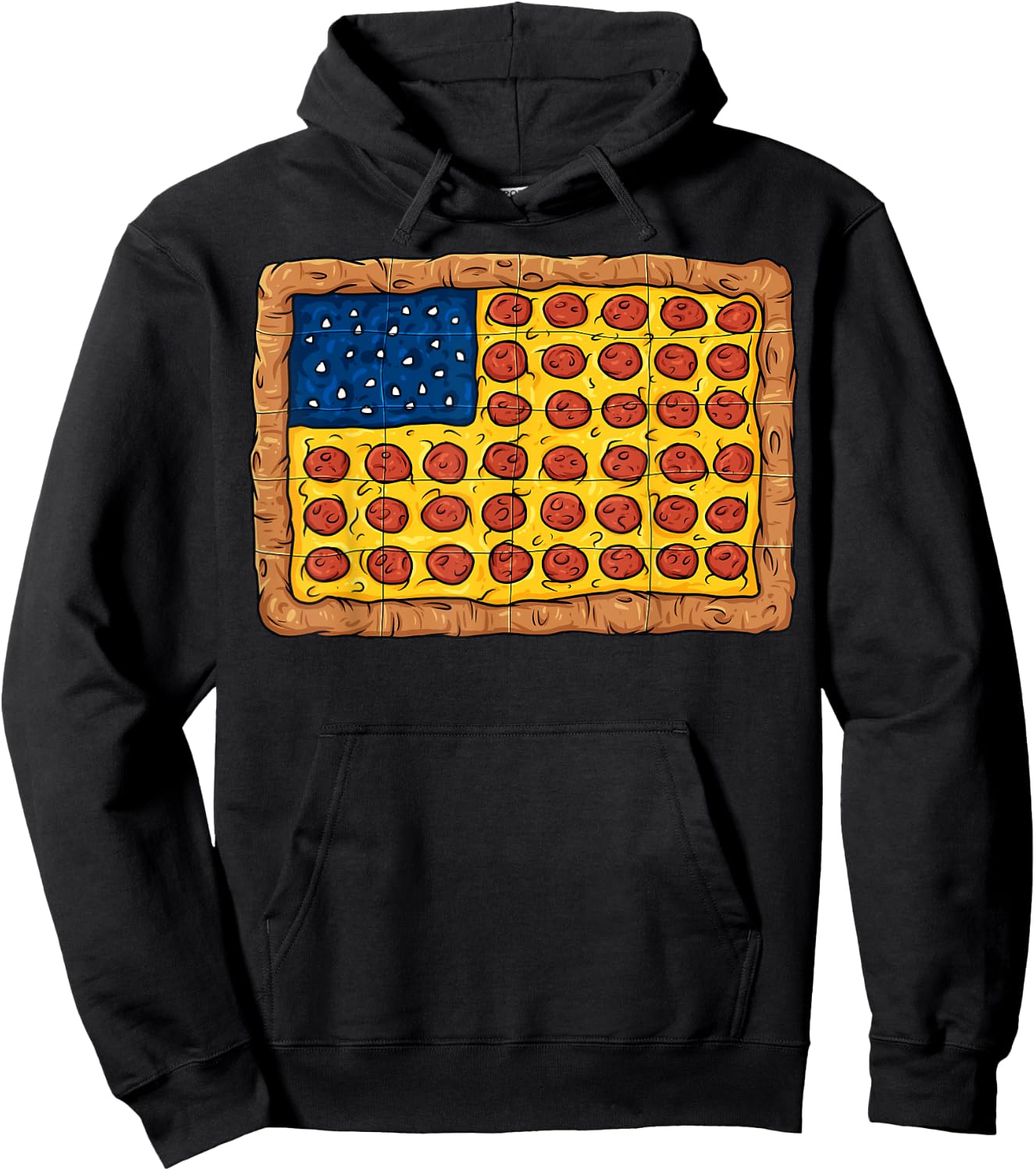 Pizza American Flag 4th Of July Funny Food Boys Girls Kids Hoodie - Hoodie | Black