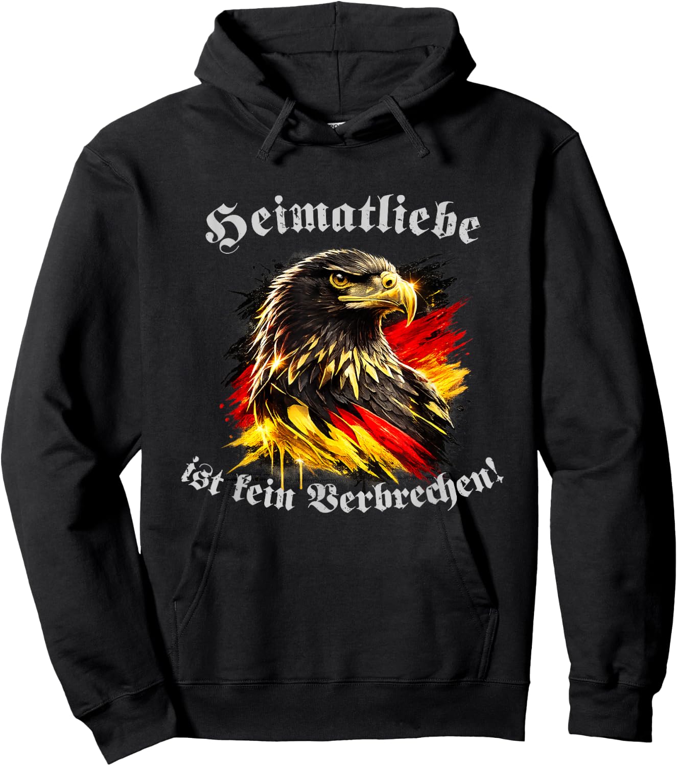 Heimatliebe ist kein Verbrechen! Deutscher Adler Klassik Hoodie - Hoodie | Black