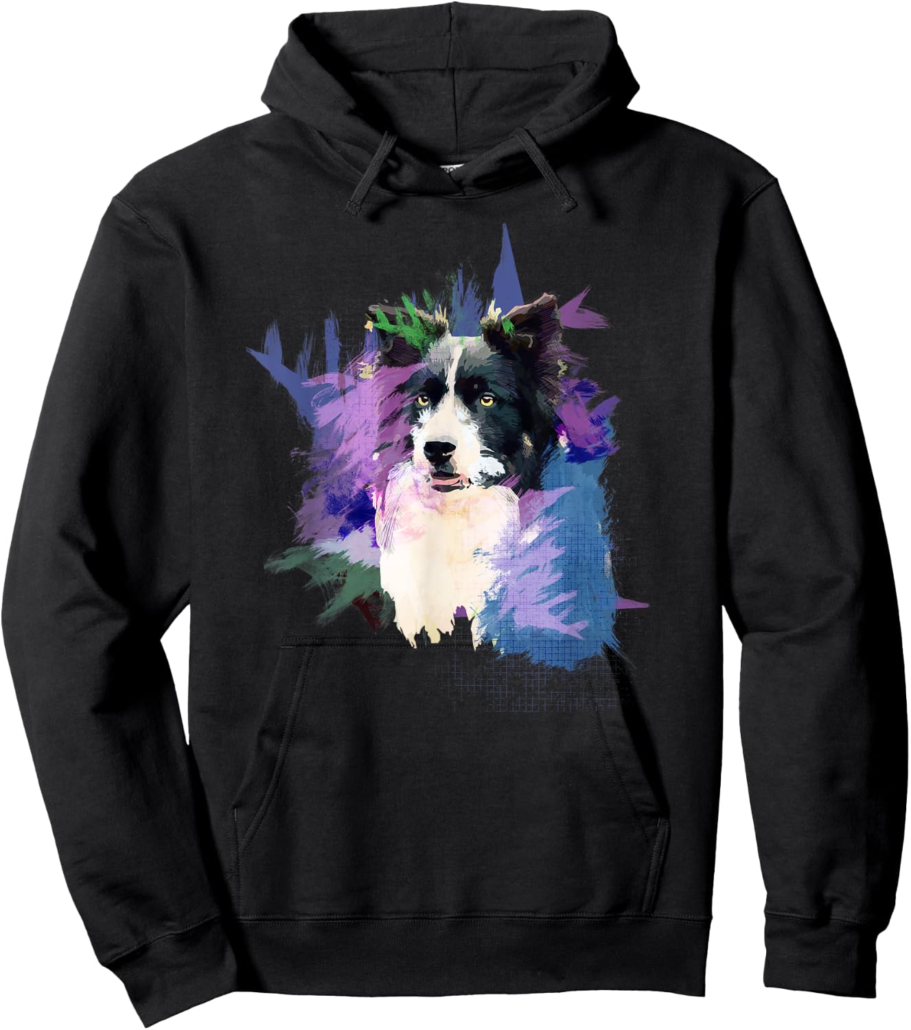 Border Collie Splash Art Dog Owner Gift Shirt Hoodie - Hoodie | Black