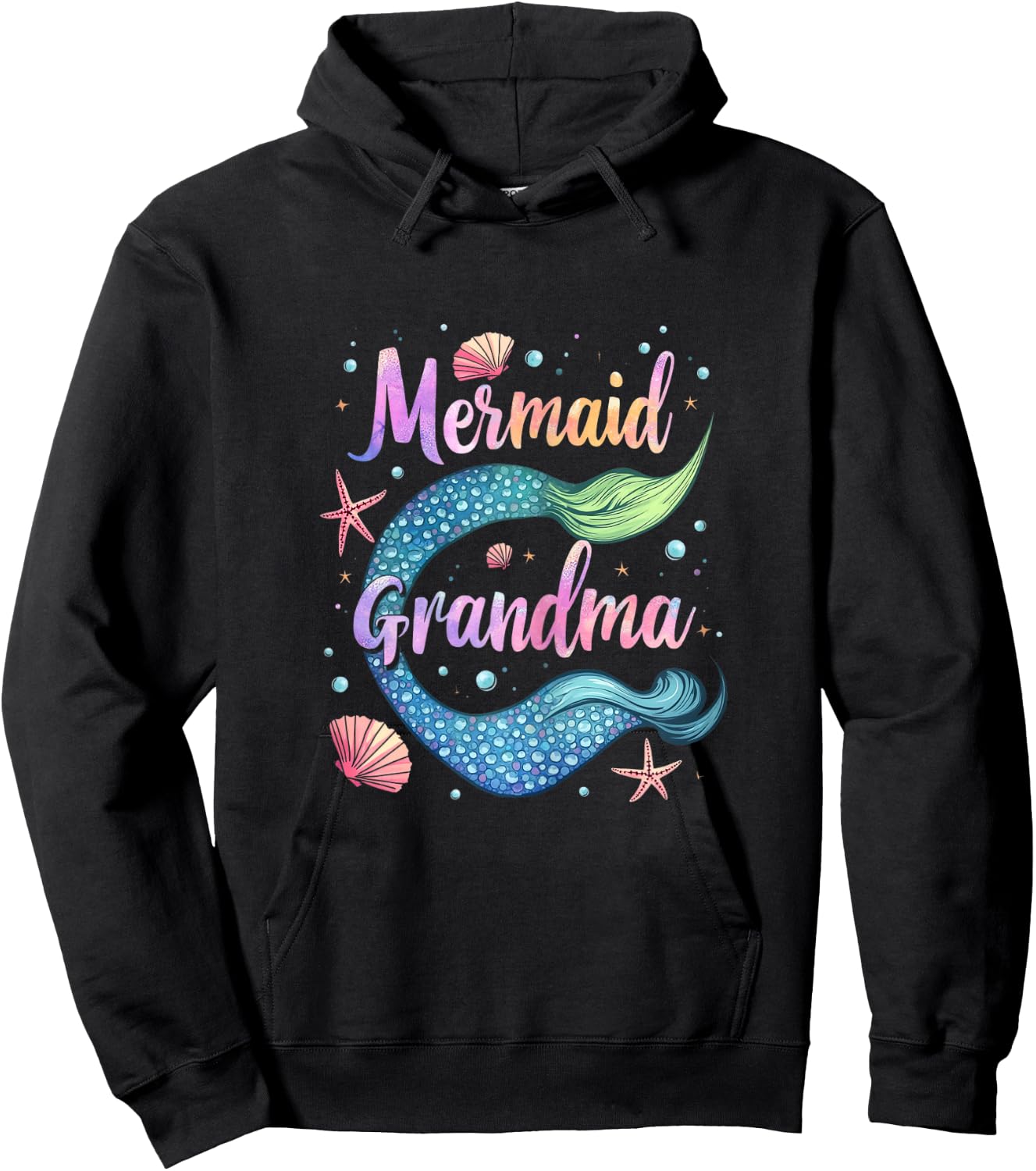 Mermaid Grandma Hoodie - Hoodie | Black