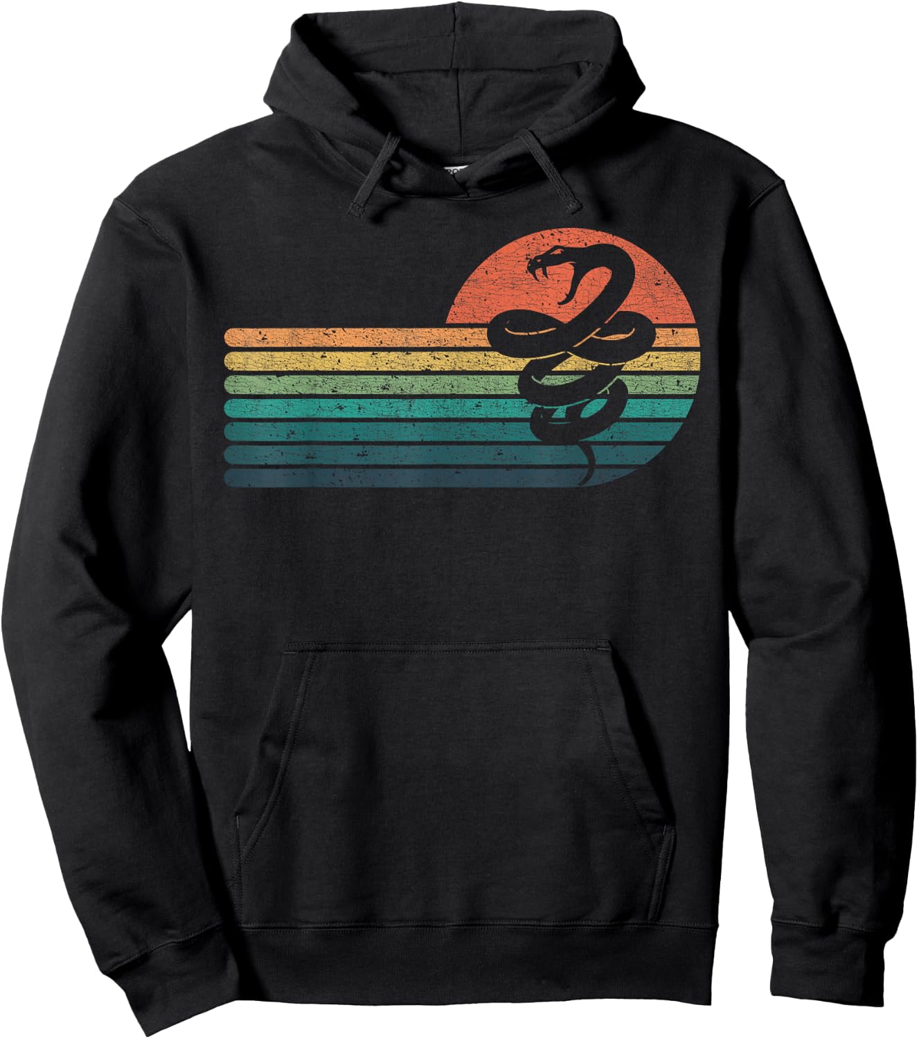Retro Vintage Viper Sunset Serpent Viper Snake Lovers Hoodie - Hoodie | Black