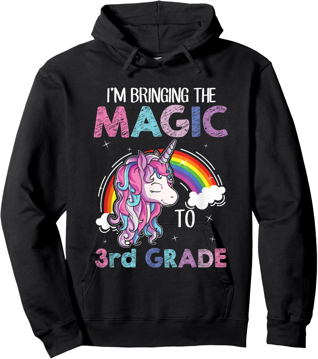 Unicorn 3rd Grade Girls Back to School Shirt Teacher Outfit Hoodie - Hoodie | Black