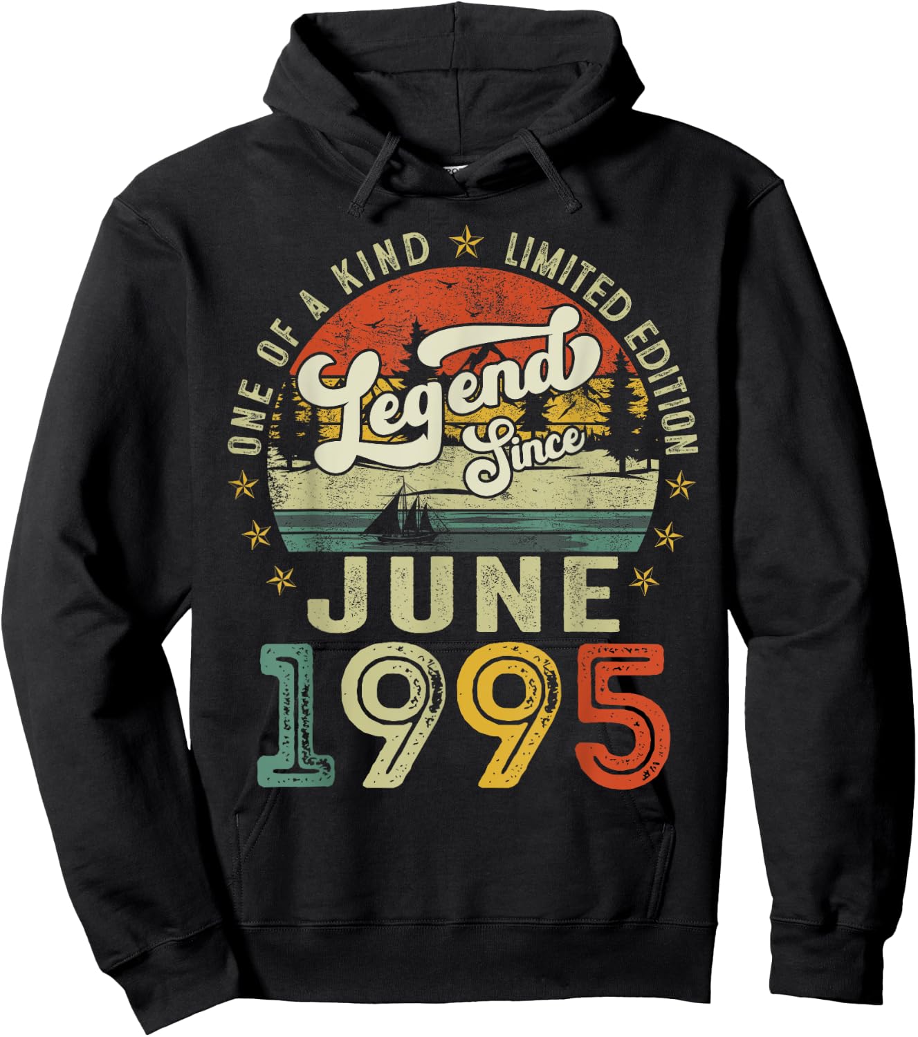 Legend Since June 1995 Vintage Retro 30th Birthday Men Women Hoodie - Hoodie | Black