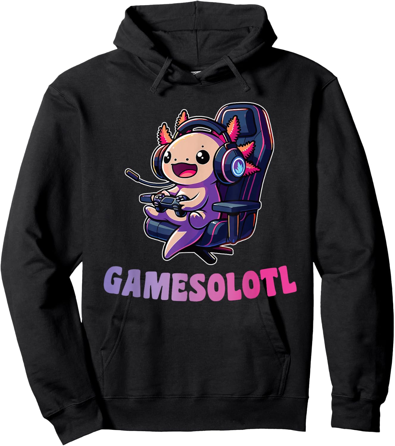 Gamesolotl Funny Axolotl Word Game for Gamer , black Hoodie - Hoodie | Black