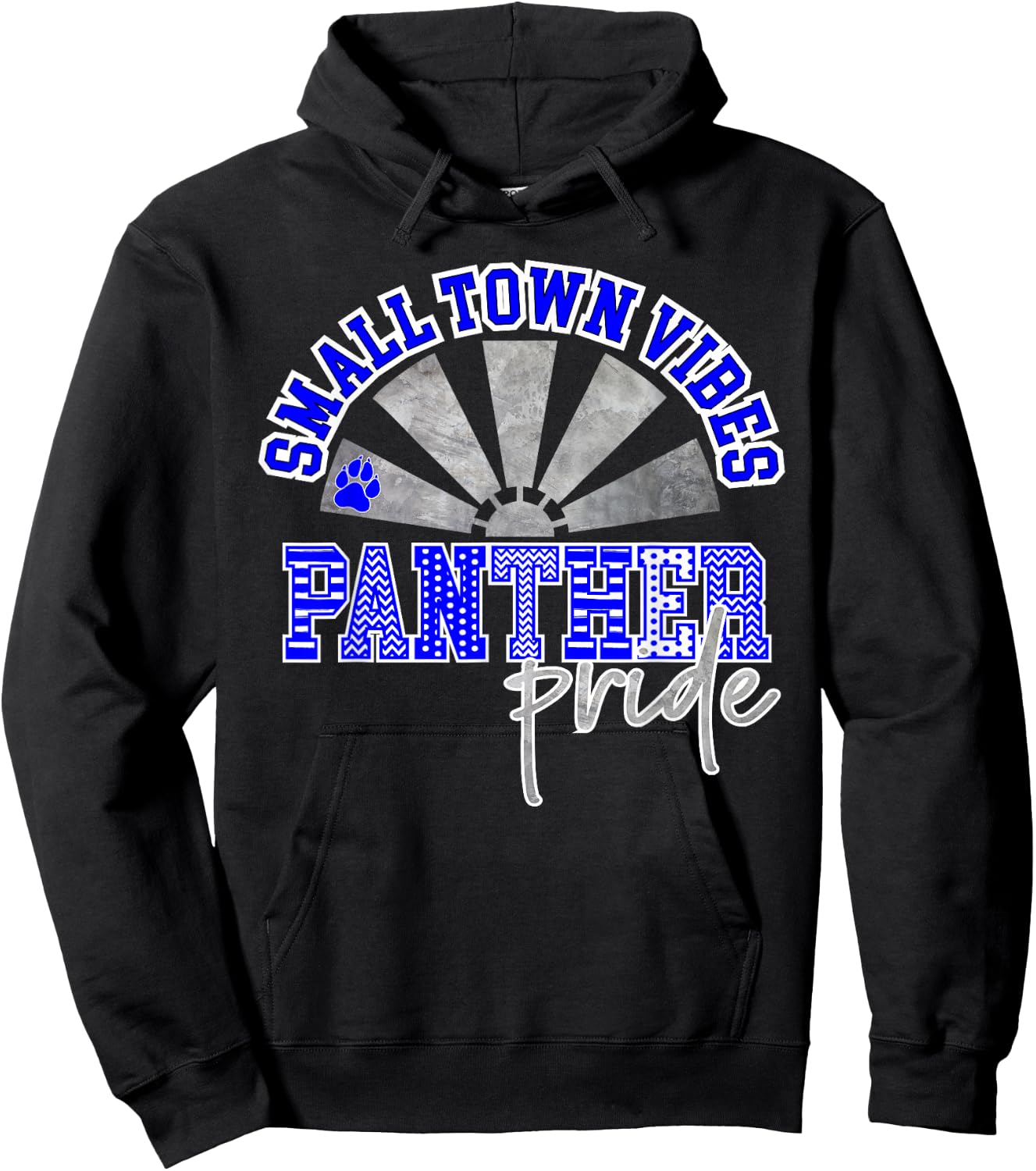 Panther Pride Blue Panthers Small Town Vibes School Spirit Hoodie - Hoodie | Black