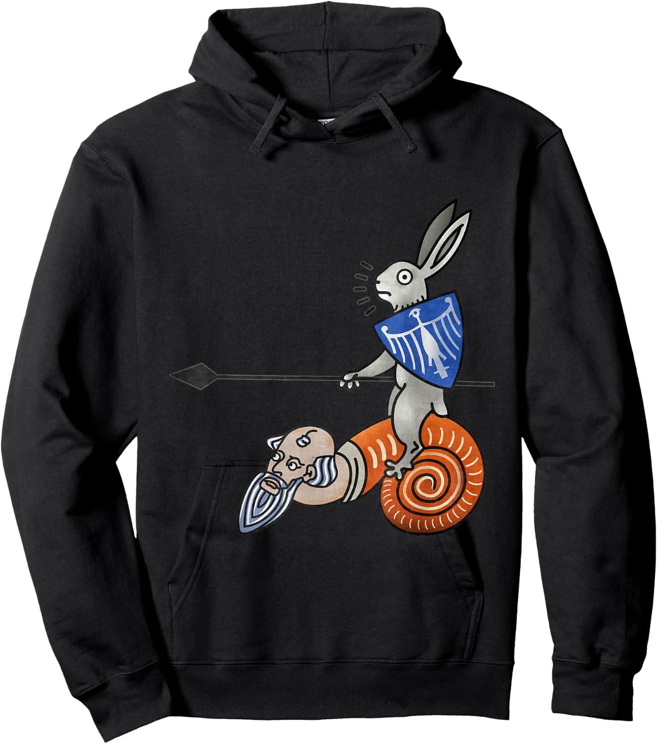 Magnificent jousting rabbit Medieval Marginalia MargiKnights Hoodie - Hoodie | Black