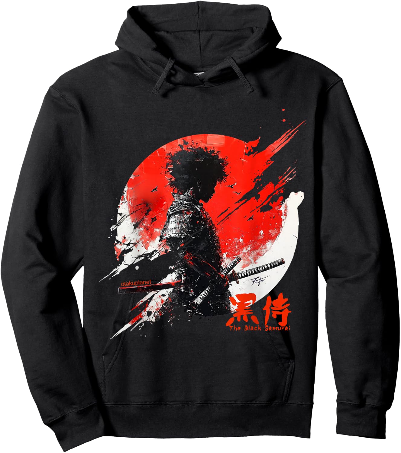 Le samouraï noir dans le guerrier japonais rétro Vaporwave Hoodie - Hoodie | Black