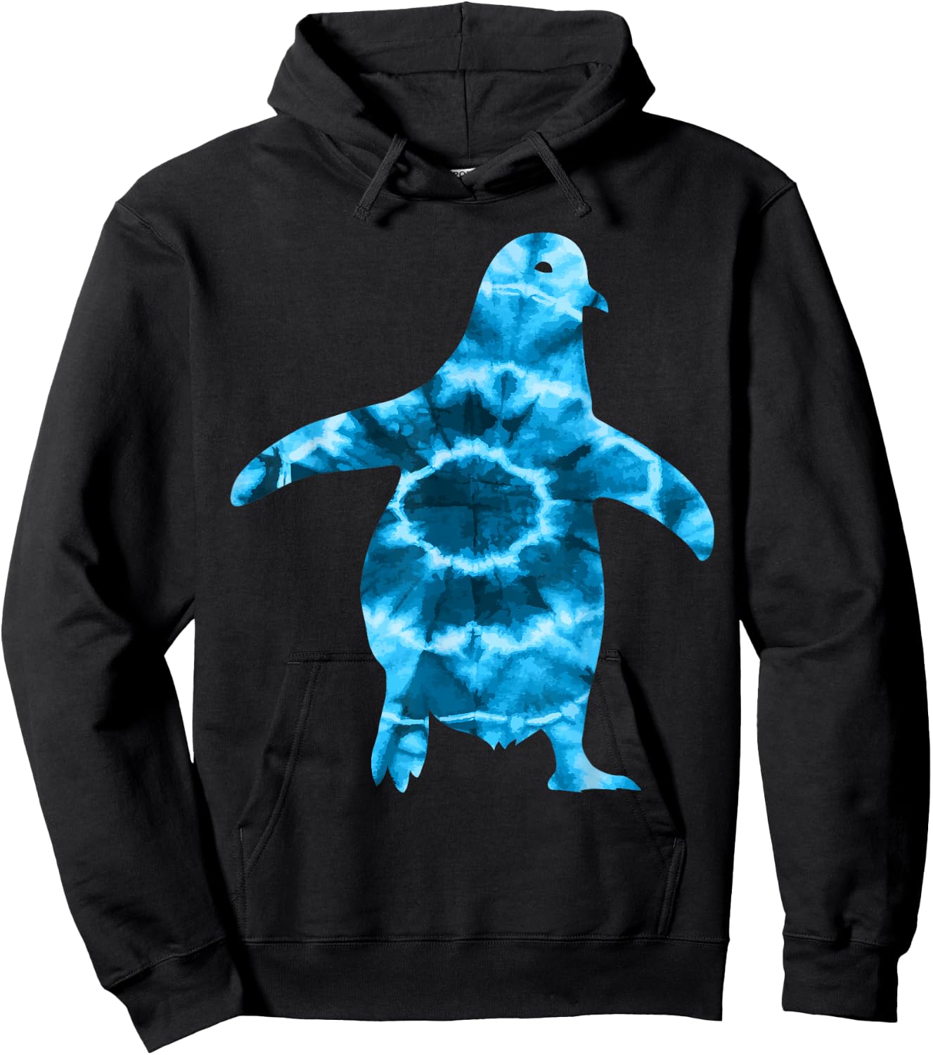 Cool Penguin Lover Apparel -Adults Black Tie-Dye Hoodie - Hoodie | Black
