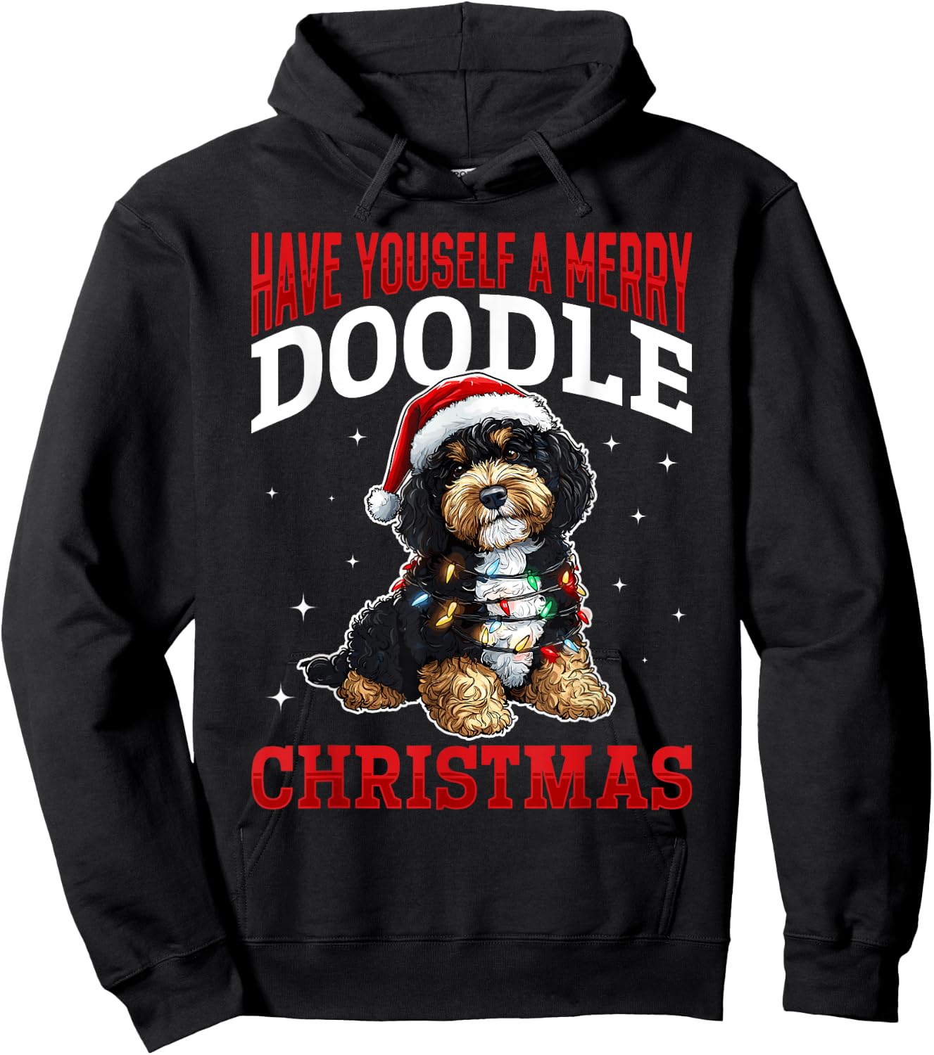 Bernedoodle Christmas Dog Breed Have Yourself a Merry Doodle Men Women Kids Hoodie - Hoodie | Black