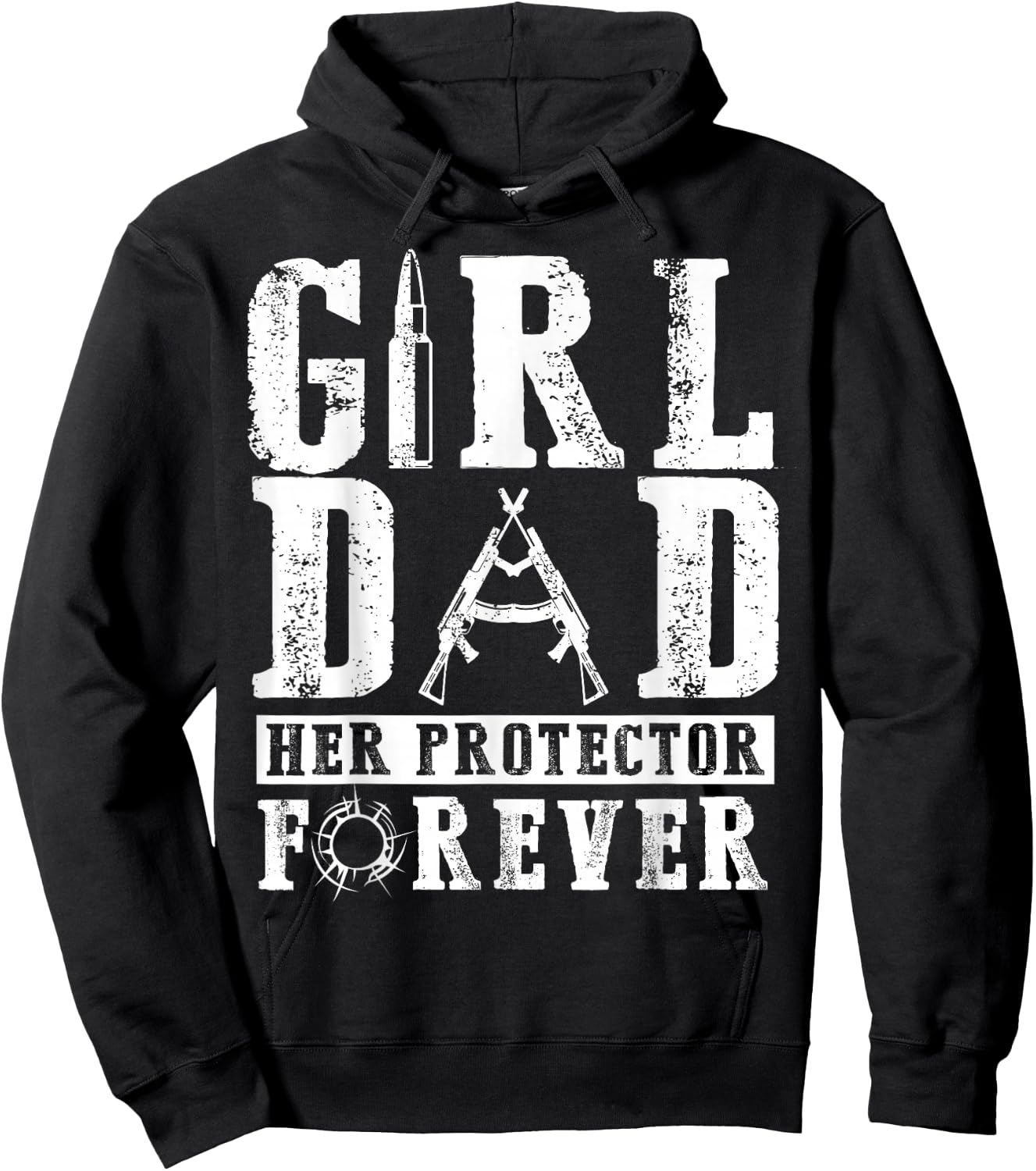 Girl Dad Her Protector Forever - Father Of Girls Hoodie - Hoodie | Black