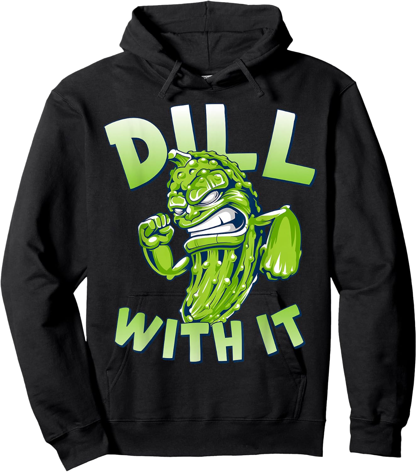 Dill With It Funny Pickle Hoodie - Hoodie | Black