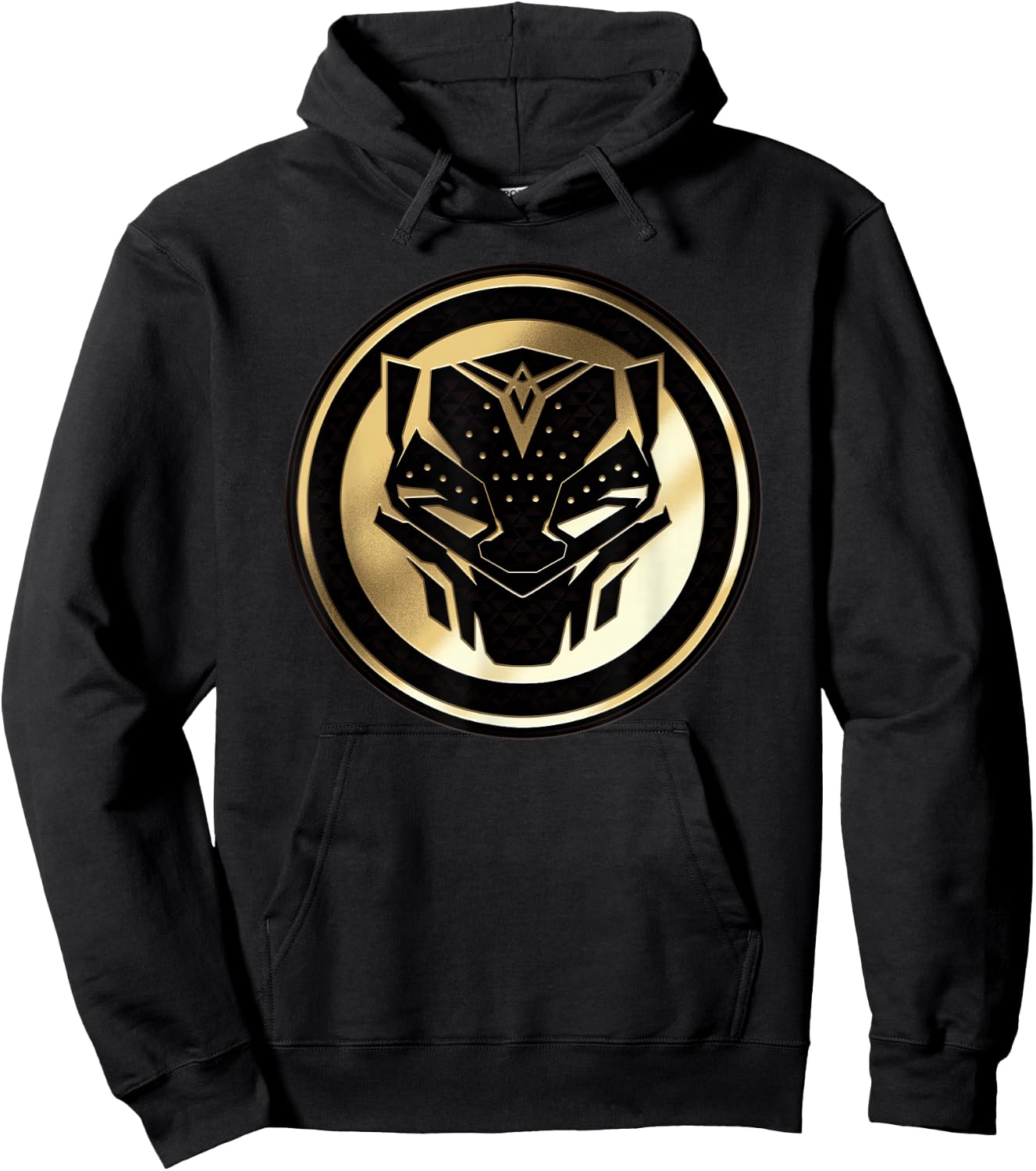 Marvel Black Panther: Wakanda Forever New Panther Mask Gold , black Hoodie - Hoodie | Black