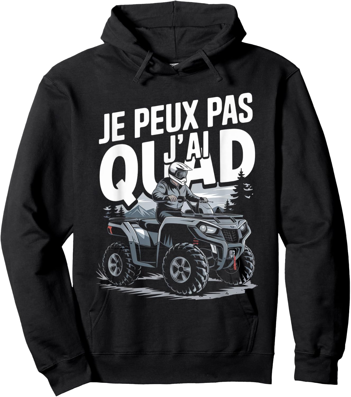 Je Peux Pas J'ai Quad Man Humour Gift Hoodie - Hoodie | Black