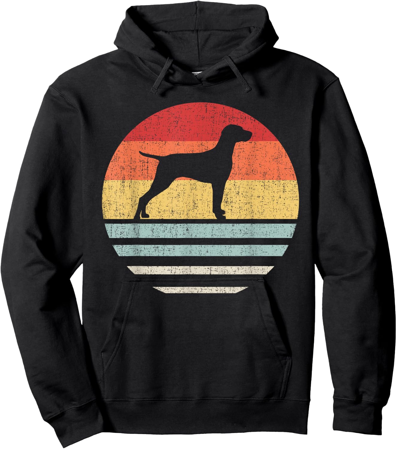 Vintage Retro Vizsla Dog Mom And Dad Cute Dog Lover Owner Hoodie - Hoodie | Black