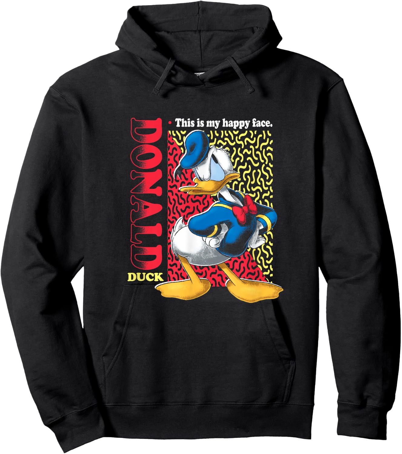 Disney Mickey And Friends Donald Duck Classic Happy Face Hoodie - Hoodie | Black