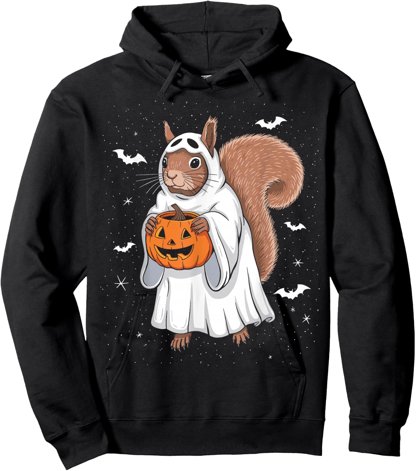 Funny Ghost Squirrel Lovers Spooky Halloween Costume Hoodie - Hoodie | Black