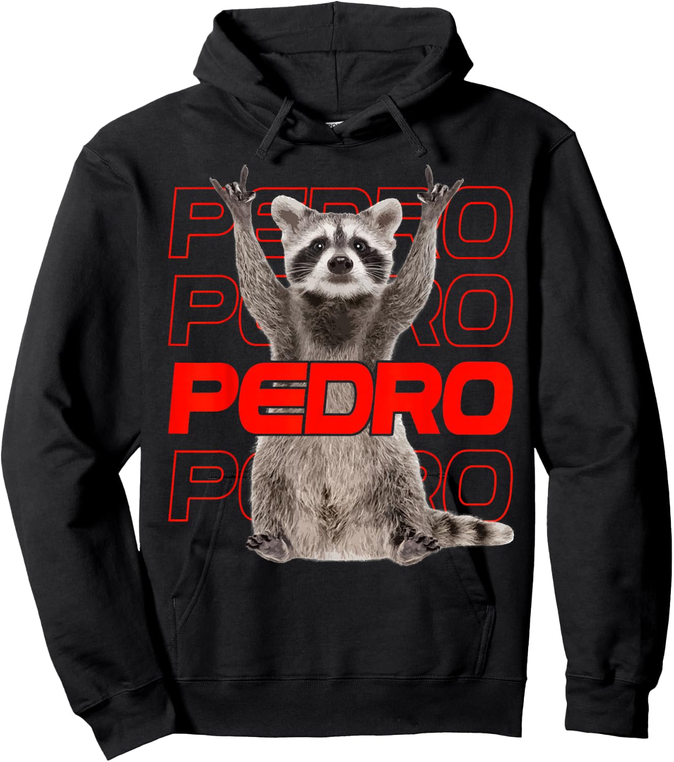 Pedro Pedro Raccoon X Meme Racoon Pedro Party Outfit , black Hoodie - Hoodie | Black