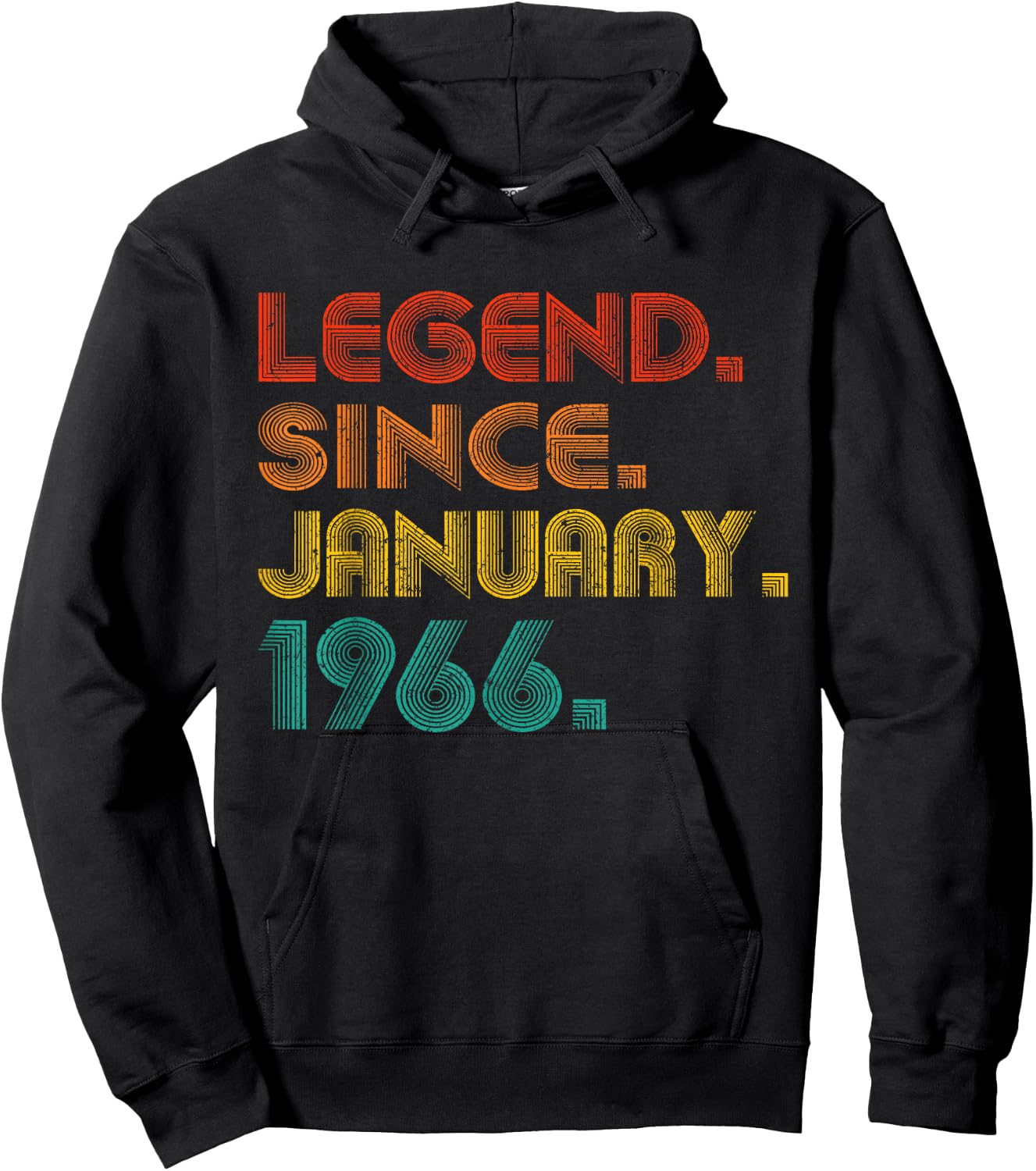 Legend Since January 1966 Men Women Birthday 1966 Vintage Hoodie - Hoodie | Black