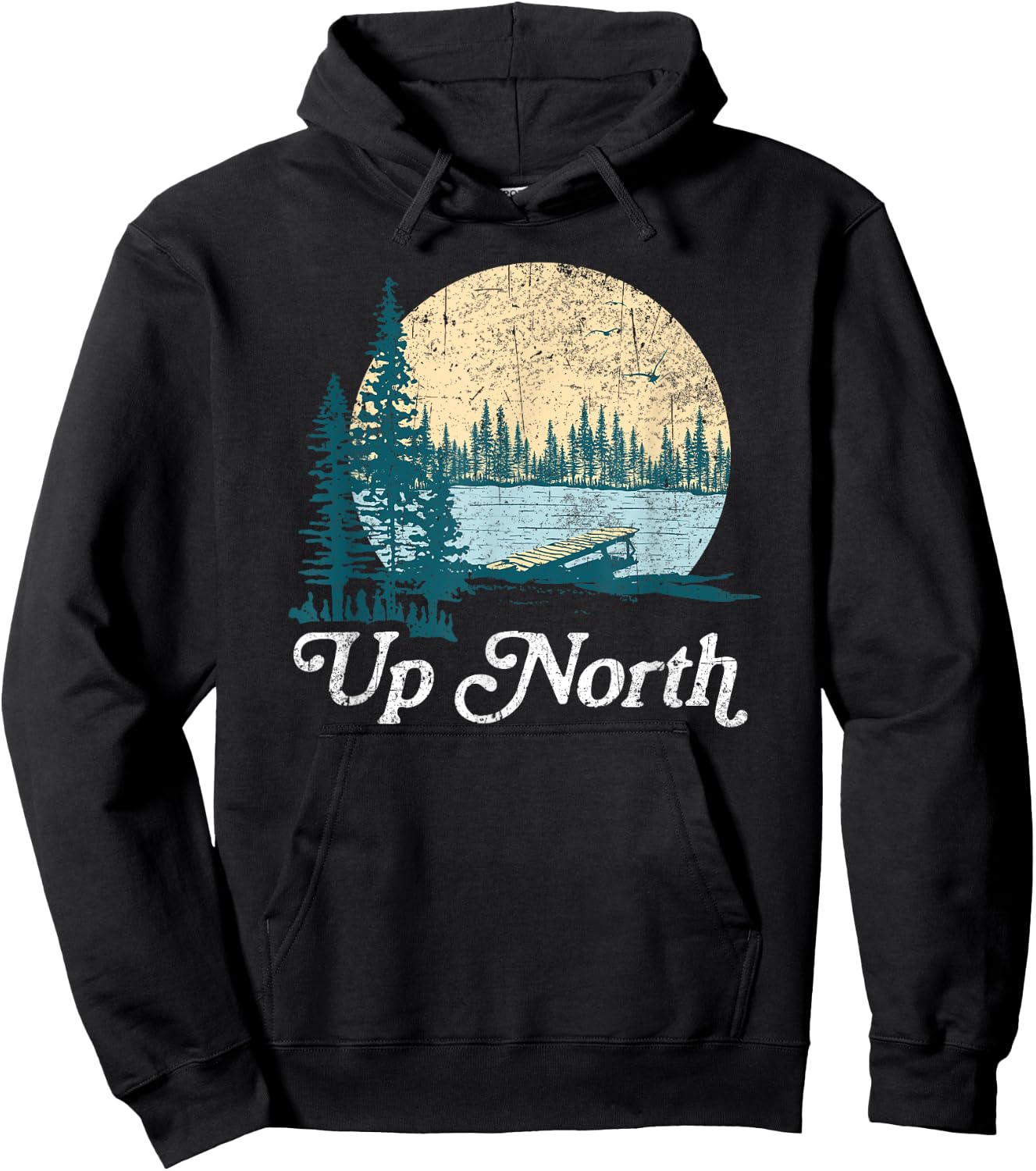 GLL Women's Retro Nature , Grey, Small, Short Sleeve, Classic Fit, Cotton 90% Polyester 10% Hoodie - Hoodie | Black
