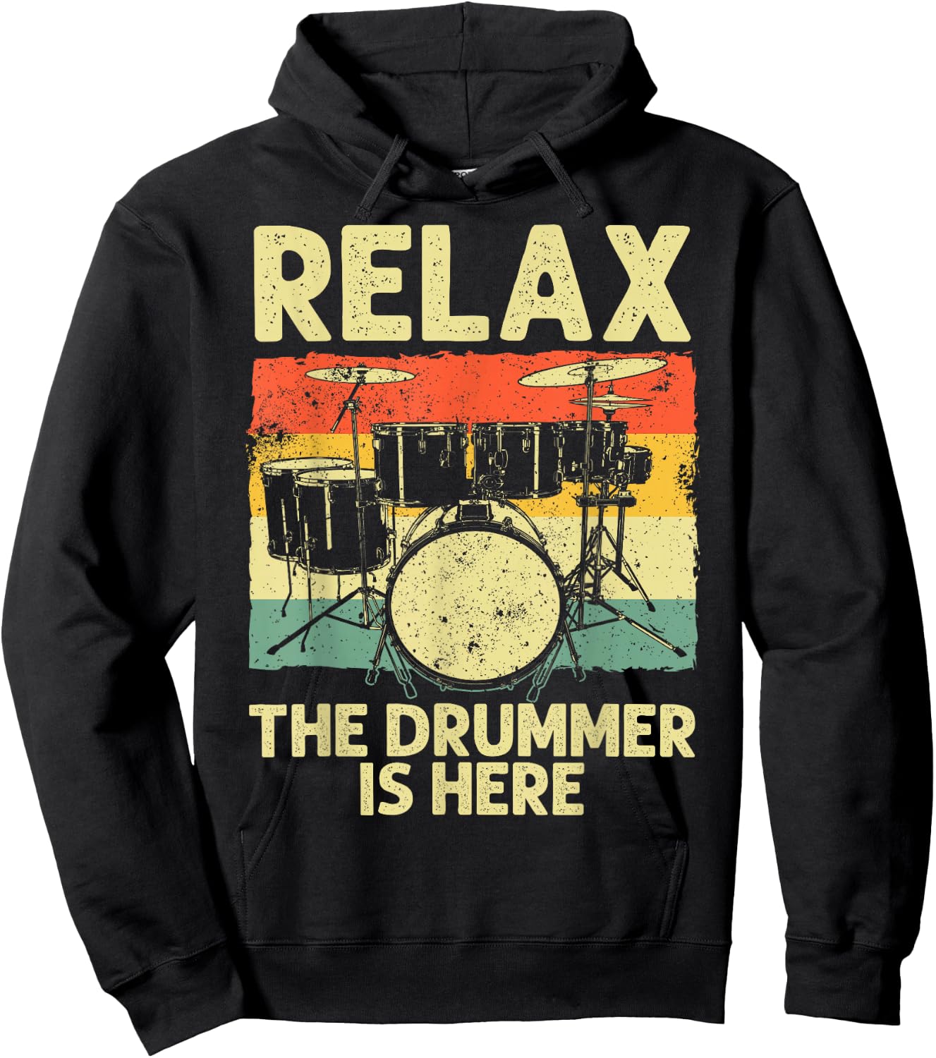 Funny Drumming Art Women Drumline Drum Set Drummer Hoodie - Hoodie | Black