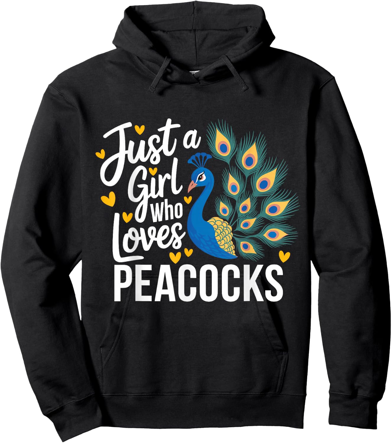 Funny Just A Girl Who Loves Peacocks Hoodie - Hoodie | Black