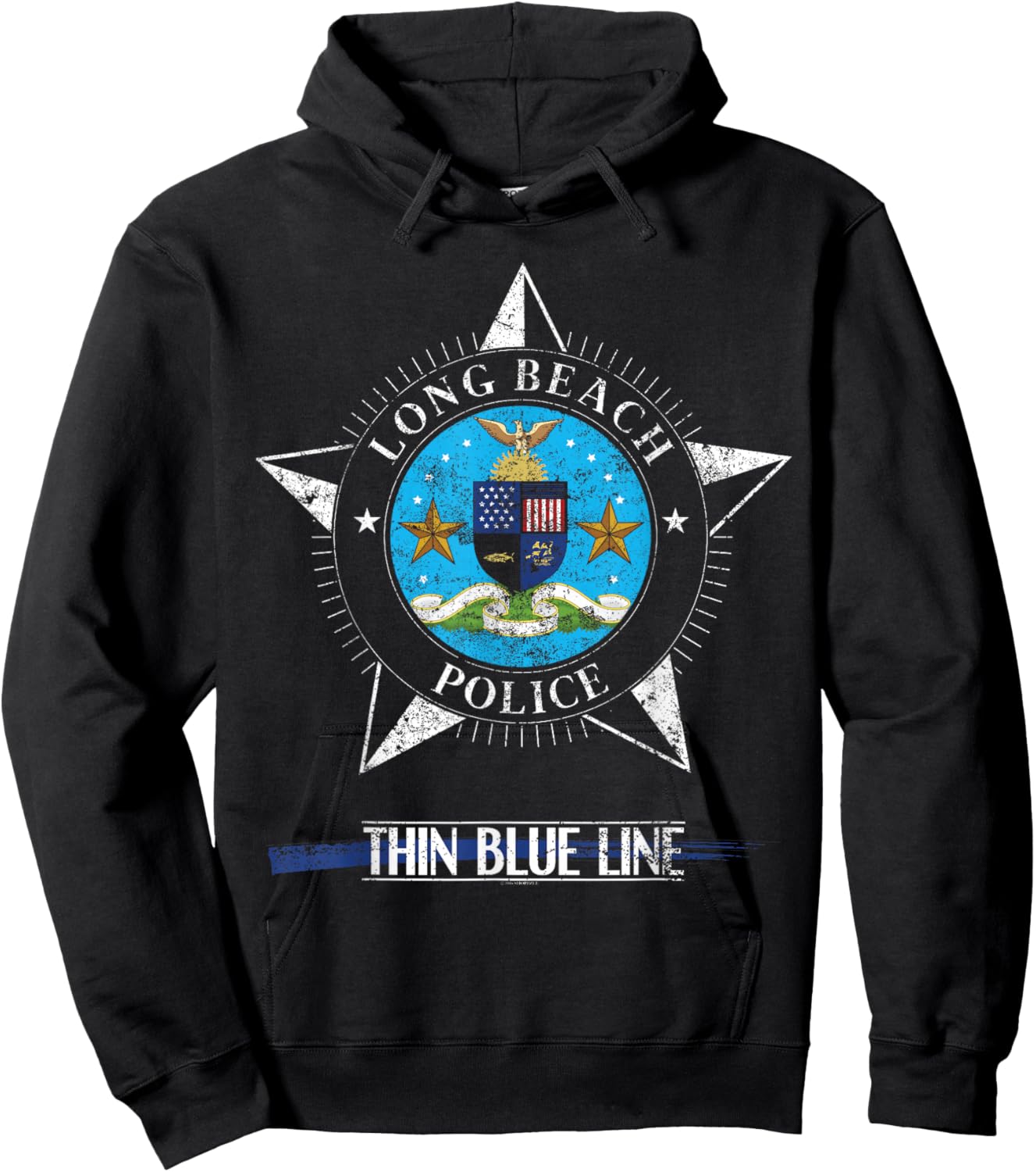 Police T Shirt Long Beach California Police Gifts Hoodie - Hoodie | Black