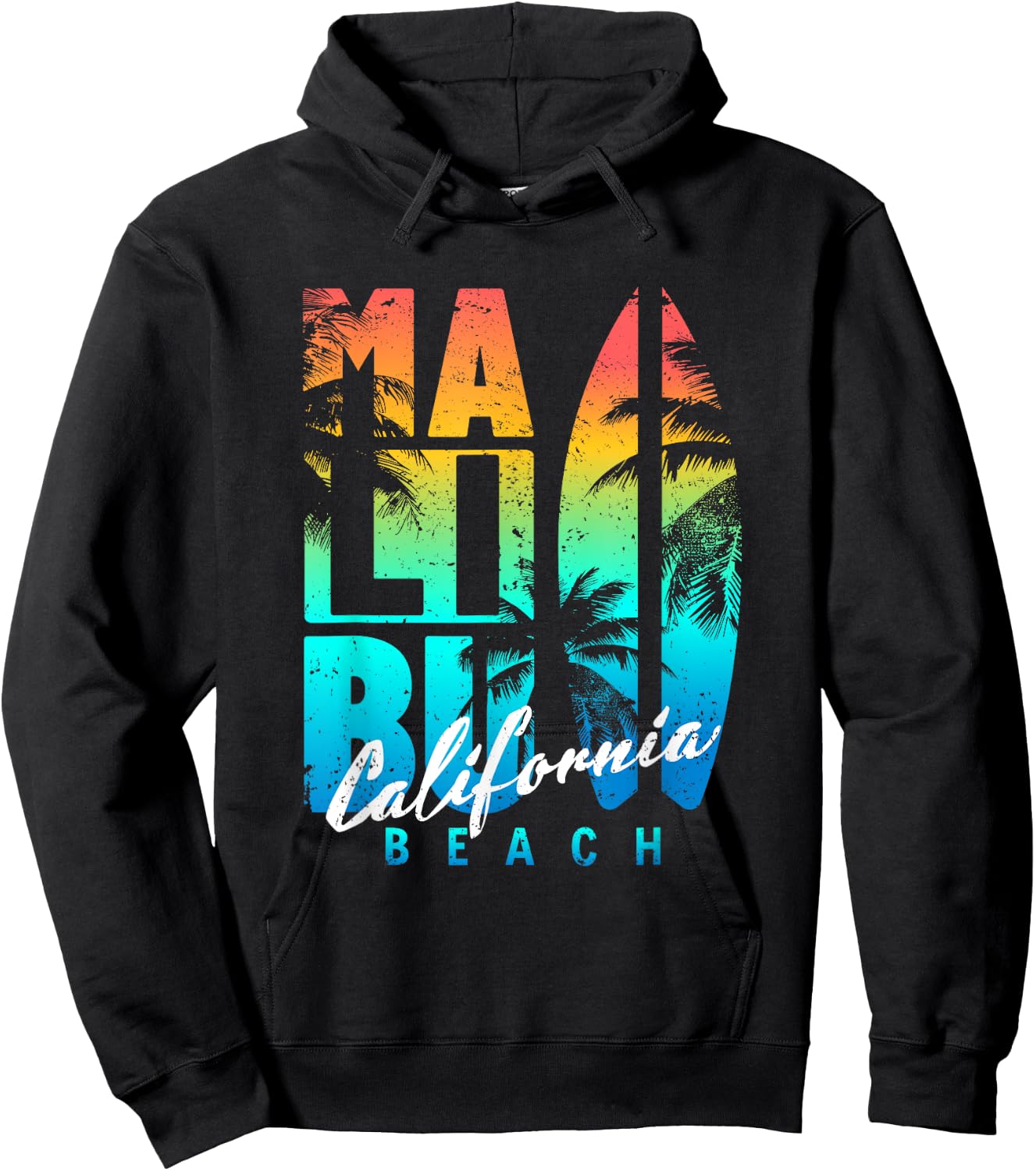Malibu Beach California , Black, S Hoodie - Hoodie | Black